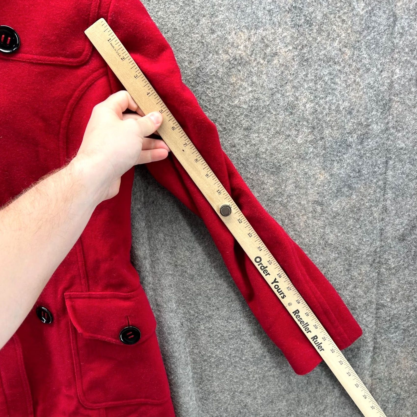 Tommy Hilfiger VINTAGE Tommy Hilfiger Pea Coat Jacket Womens 4 Red Long Wool Lined Nylon Button Night Black? Size S / US 4 / IT 40 - 4 Thumbnail
