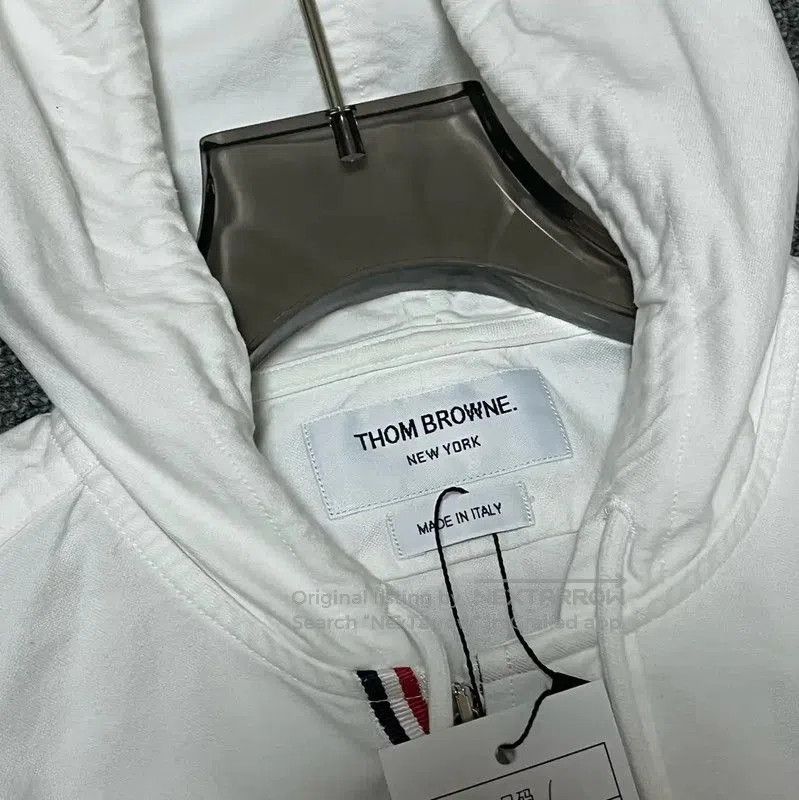 Thom Browne Thom Browne Men's White Hoodie Button-Up Shirt . Size US M / EU 48-50 / 2 - 4 Thumbnail