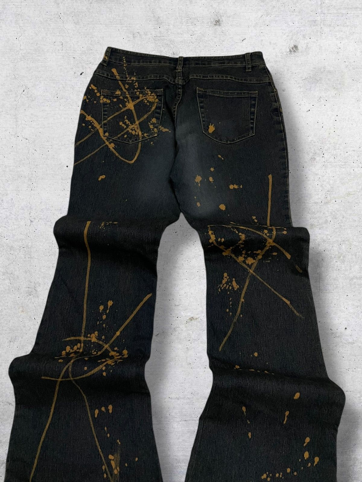 Tornado Mart VINTAGE HAPHAZARD JAPAN OG 90S DESIGNER BLEACH SPLASH FLARED Size US 28 / EU 44 - 11 Thumbnail