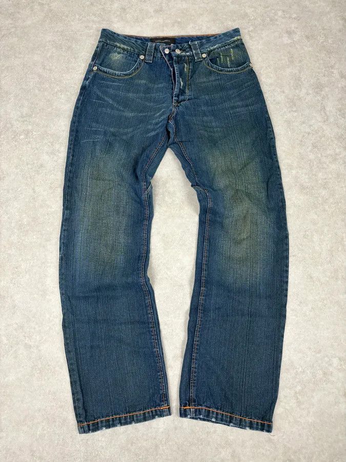 Dsquared2 2000s Dsquared2 Blue Faded Wide Denim Jeans Size US 33 - 1 Thumbnail