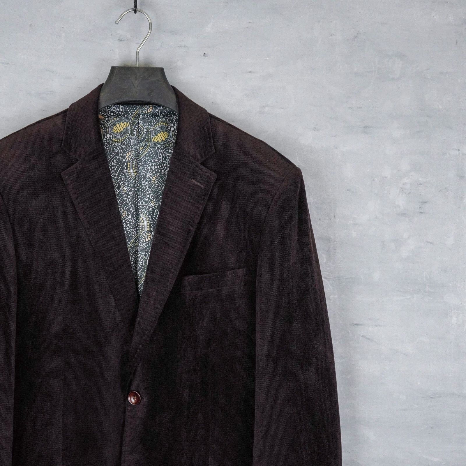 Brioni Brioni brown textured corduroy paisley pattern blazer jacket Size US L / EU 52-54 / 3 - 3 Thumbnail