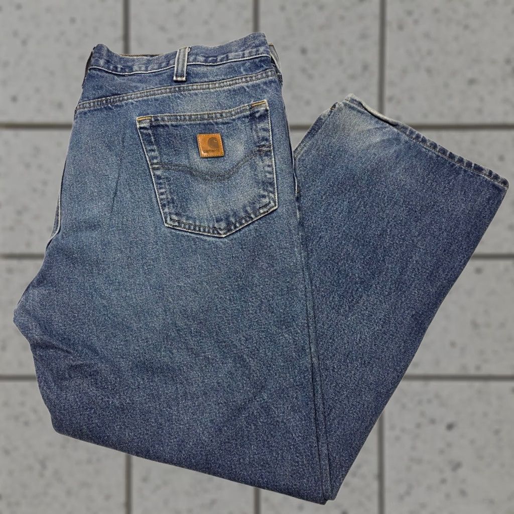 Carhartt Carhartt Jeans Mens 40x30 B460 DVB Blue Relaxed Fit Straight Leg Cotton Denim Size US 40 / EU 56 - 1 Thumbnail