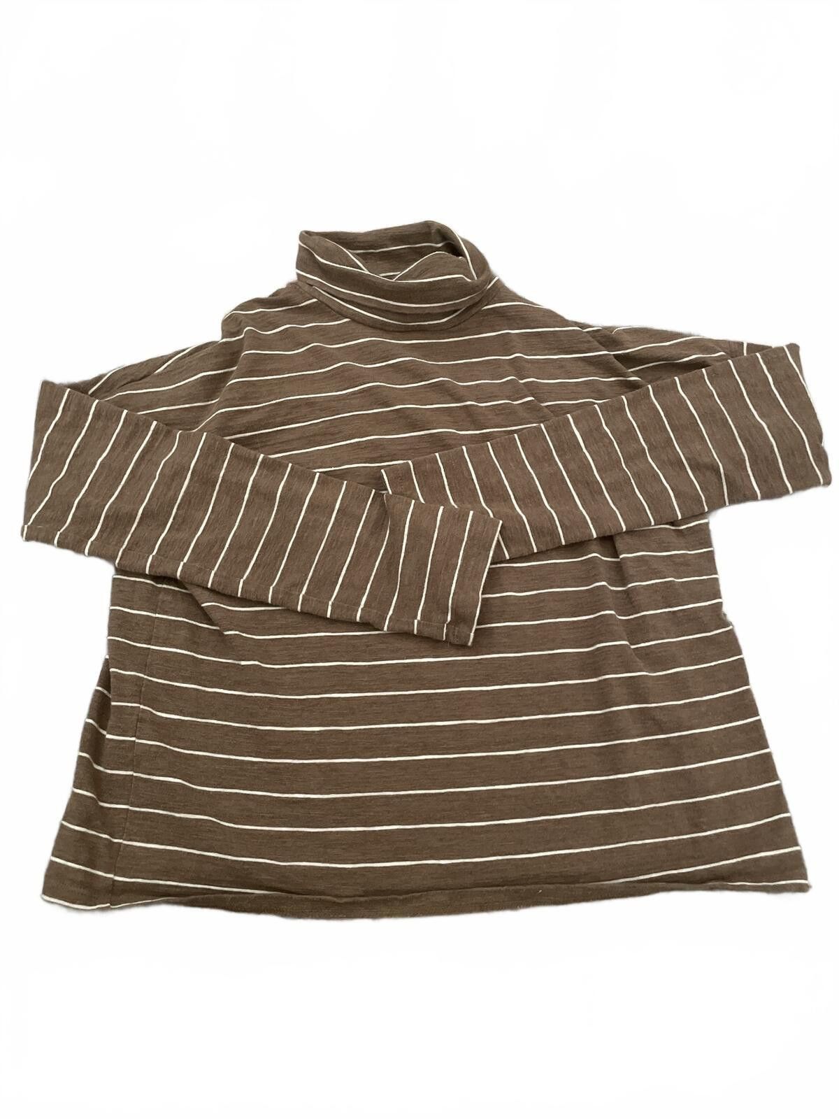 Madewell Madewell Striped Turtleneck Top Women's Small Brown White Size S / US 4 / IT 40 - 5 Thumbnail