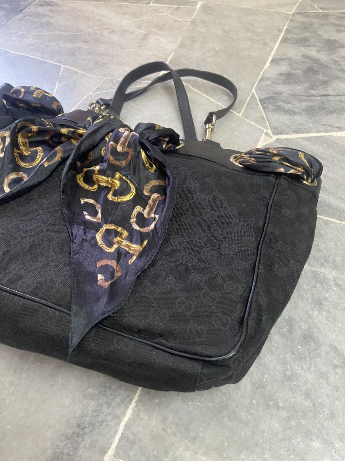 Gucci Gucci GG Canvas Positano Scarf Tote Bag Size ONE SIZE - 10 Thumbnail