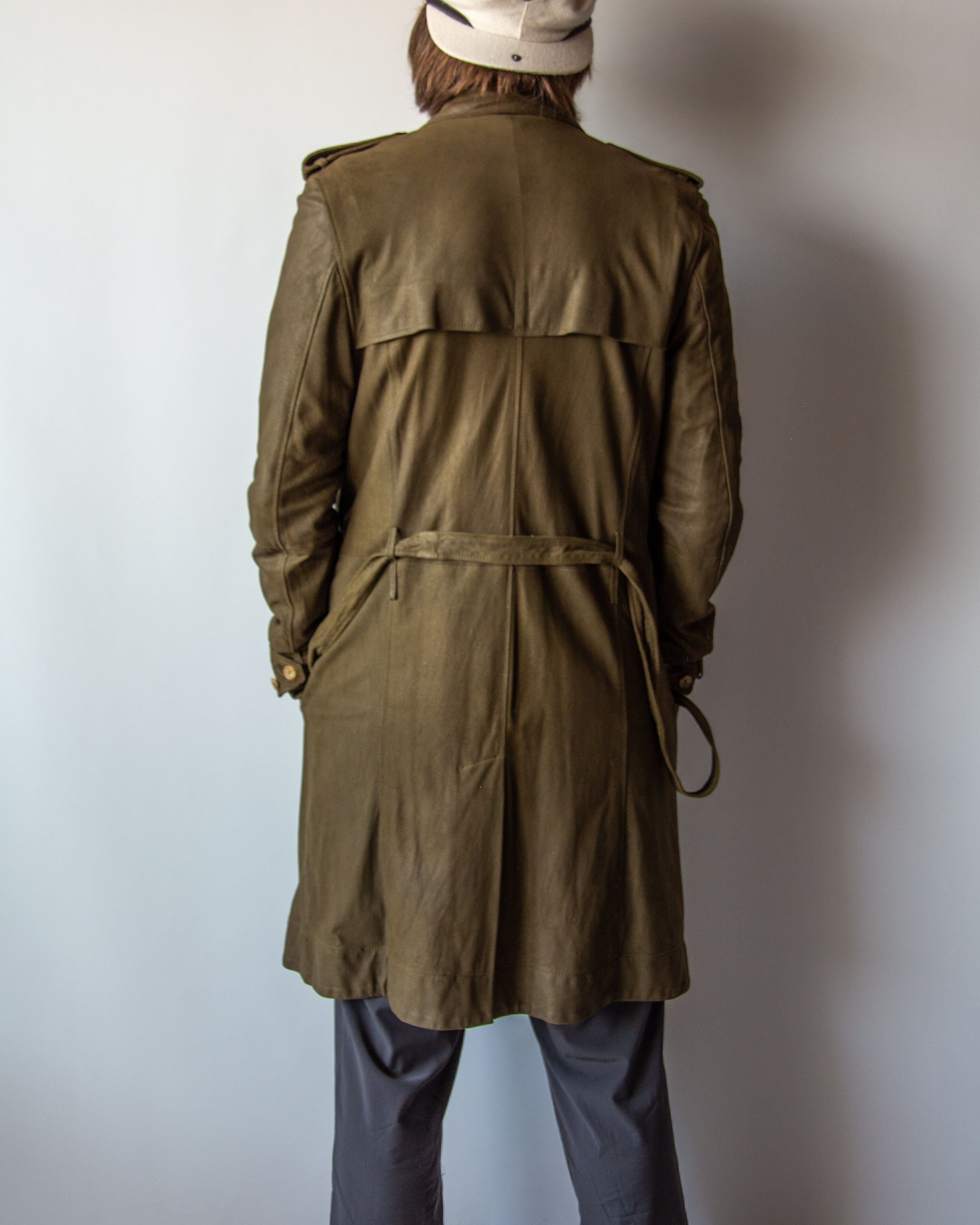 John Richmond Richmond X Suede Men’s Double Breasted Trench Coat Size US M / EU 48-50 / 2 - 4 Thumbnail