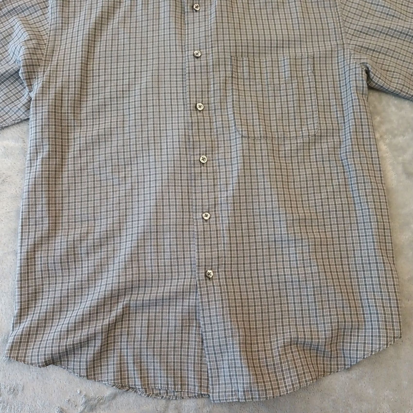 Arrow Arrow Shirt Mens Medium Gray Plaid Long Sleeve Button Up Cotton Blend Size US M / EU 48-50 / 2 - 5 Thumbnail