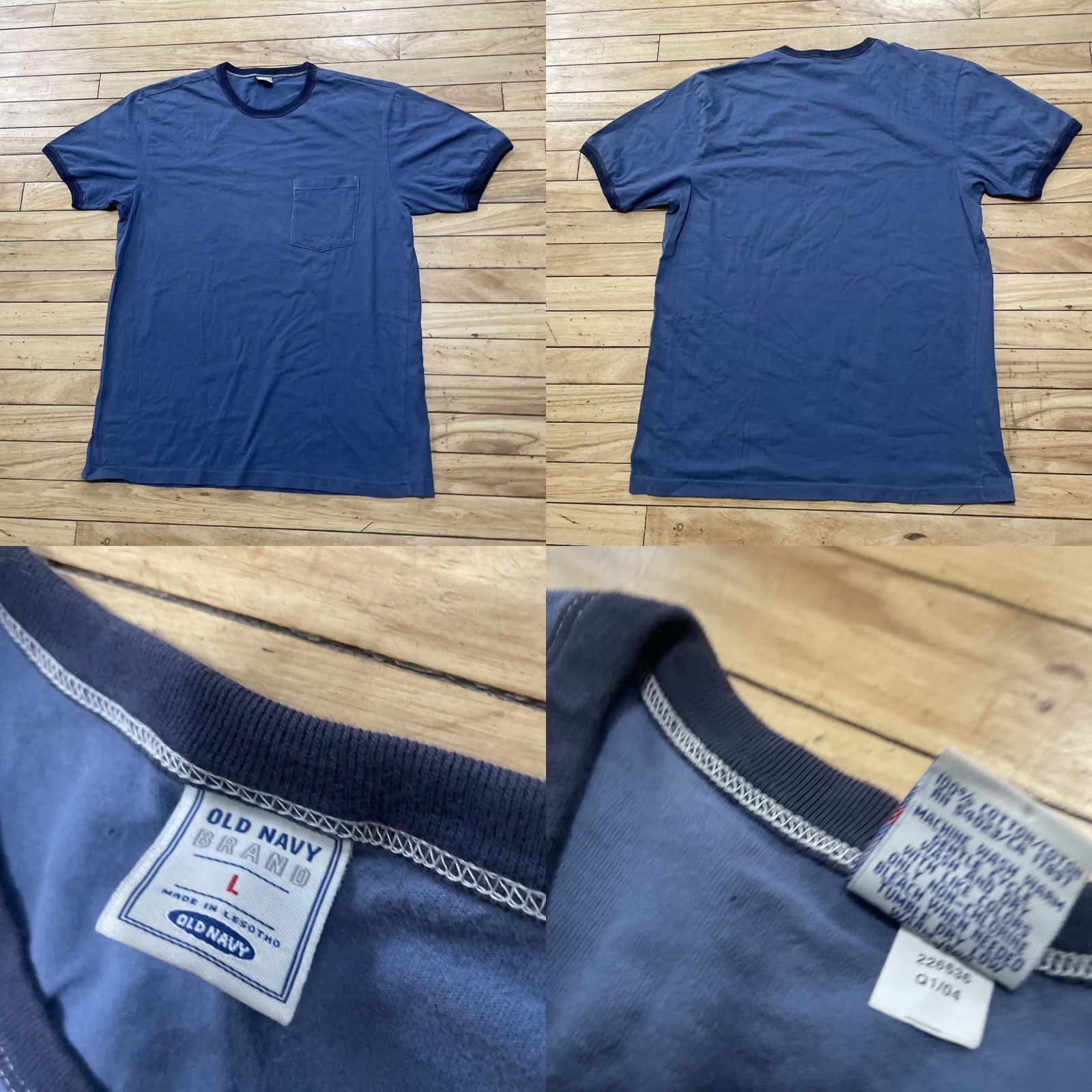 Old Navy VINTAGE Old Navy Shirt Men L Blue White Stitching Crew Neck Short Sleeve T-Shirt 90s USA Skater Preppy Beach Size US L / EU 52-54 / 3 - 9 Thumbnail