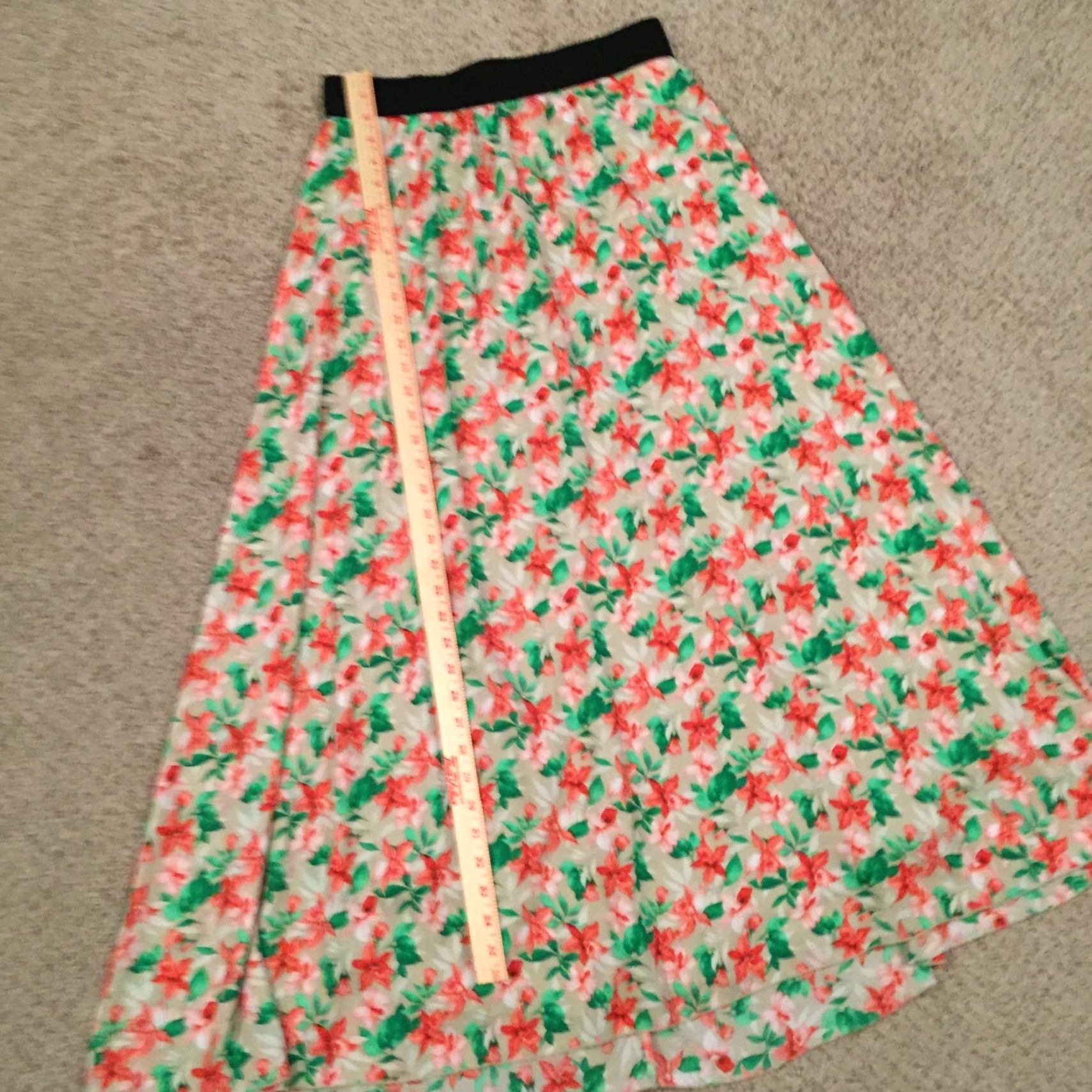 Vintage LuLaRoe Maxi Skirt Medium Pink Floral Long Lined Pull On Size 32" / US 10 / IT 46 - 3 Thumbnail