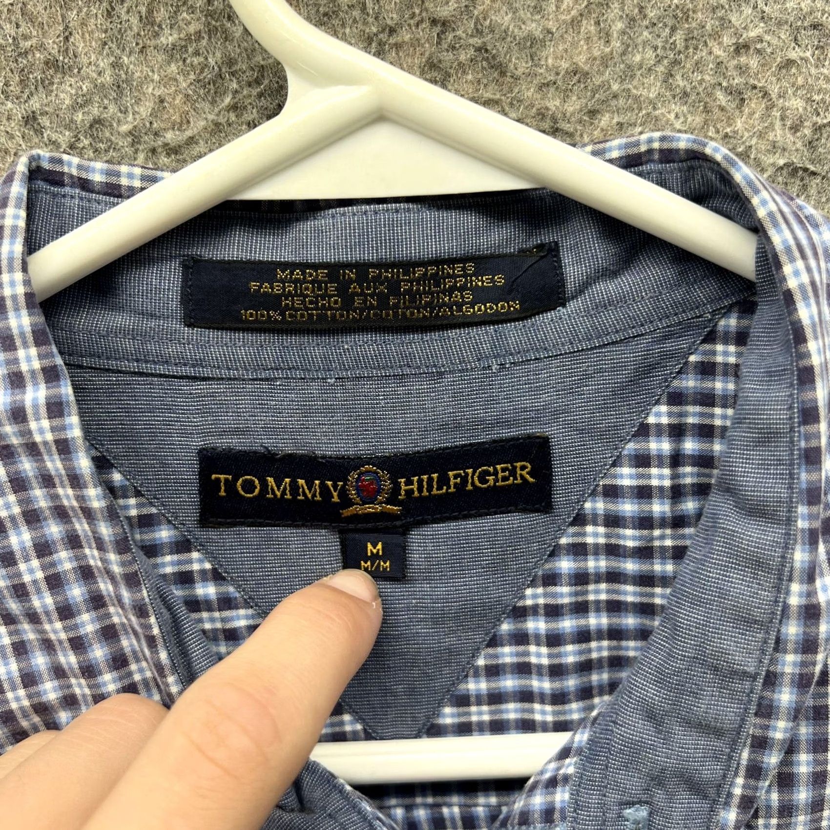 Tommy Hilfiger Tommy Hilfiger Shirt Mens Medium Blue Plaid Long Sleeve Button-Down Cotton Size US M / EU 48-50 / 2 - 4 Thumbnail