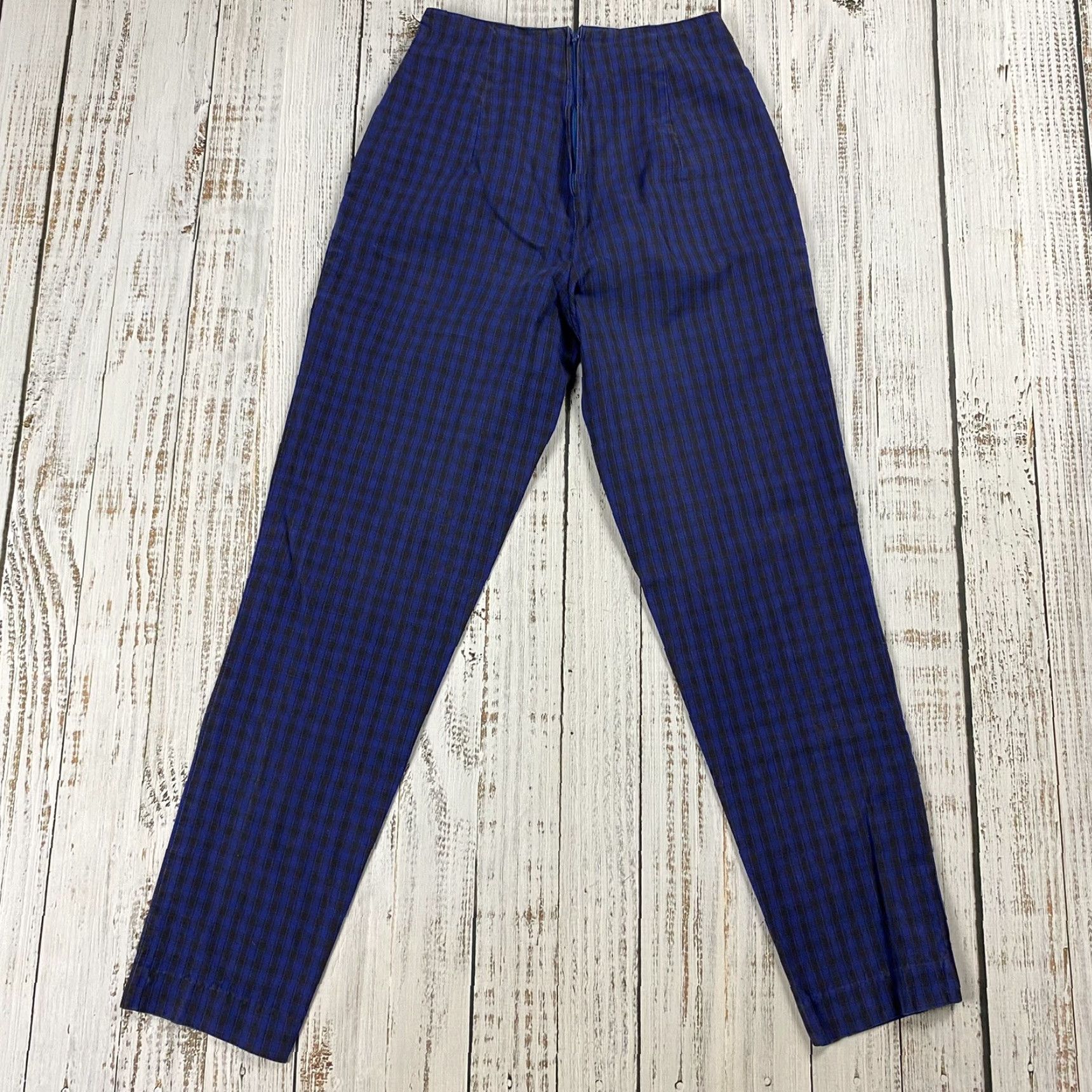 Vintage VINTAGE GENERRA COLLECTION PUNK MOD PANTS Pants Womens 7 Black/Blue 1980s Flat Front Inseam 28.5" Mid Rise GoGo Mod Look Womens Size 28" / US 6 / IT 42 - 5 Thumbnail