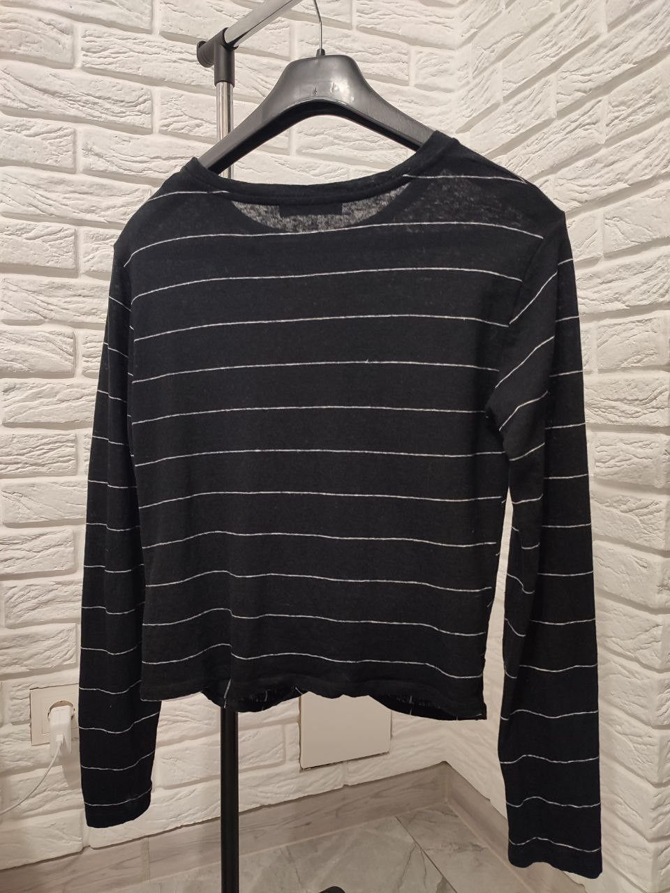 Allsaints AllSaints top black White Striped Twist Crop T-Shirt Size M / US 6-8 / IT 42-44 - 10 Thumbnail