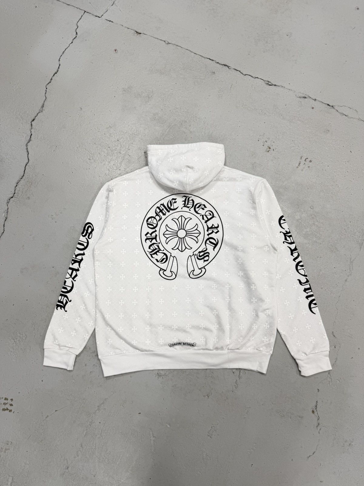 Chrome Hearts Chrome Hearts Monogram Vertical Horseshoe Hoodie White Large Size US L / EU 52-54 / 3 - 1 Thumbnail