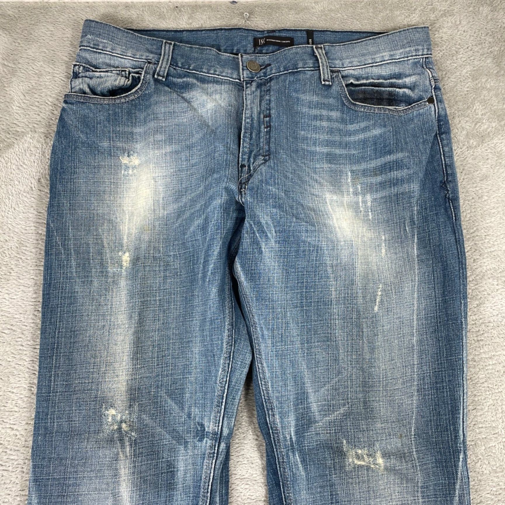Vintage VINTAGE INC Berlin Jeans Mens 38x33 Blue Distressed Whiskered Y2K Size US 36 / EU 52 - 6 Thumbnail