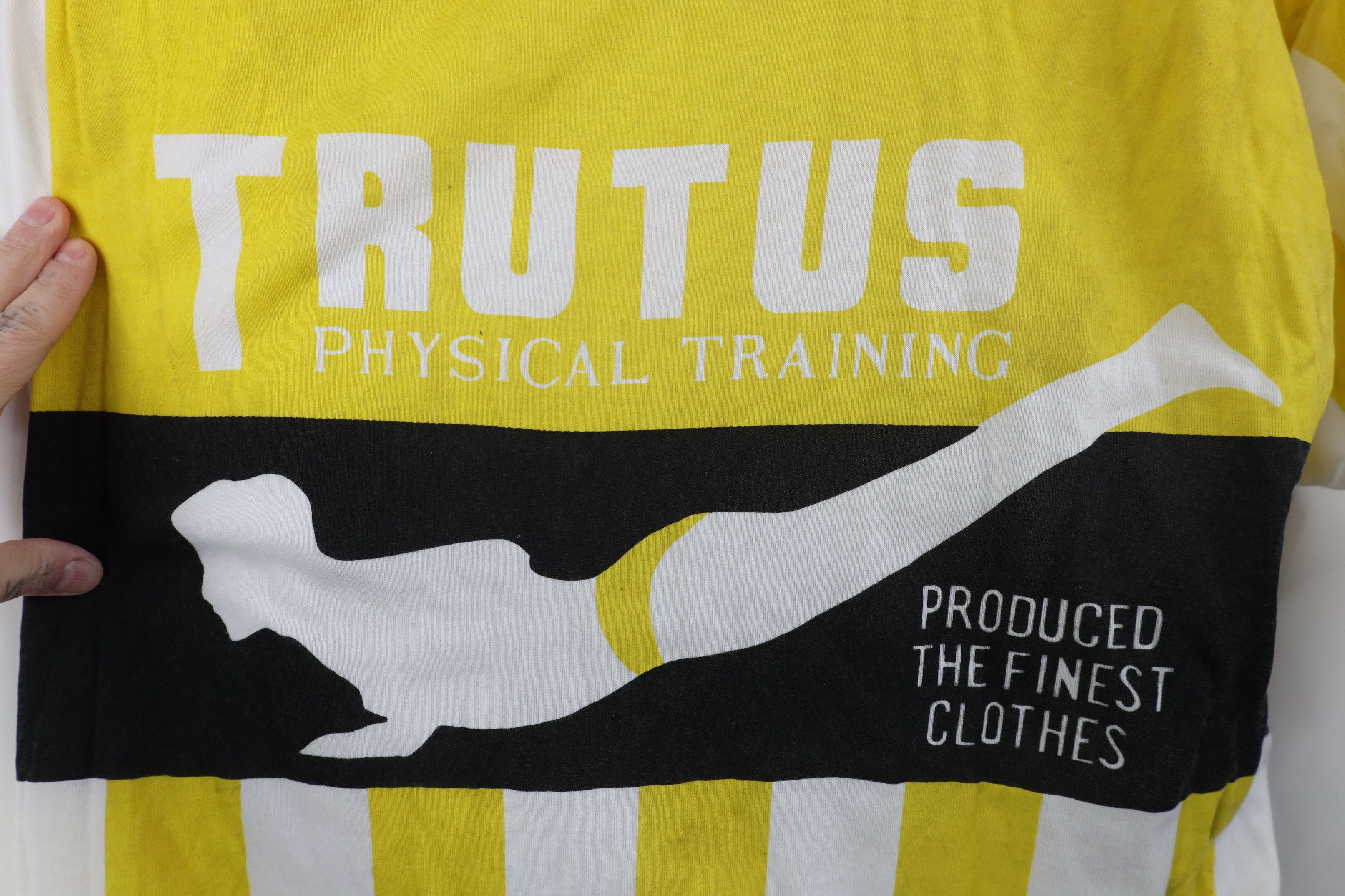 Vintage Vintage 90s Streetwear Physical Training Striped T-Shirt Size US XL / EU 56 / 4 - 4 Thumbnail