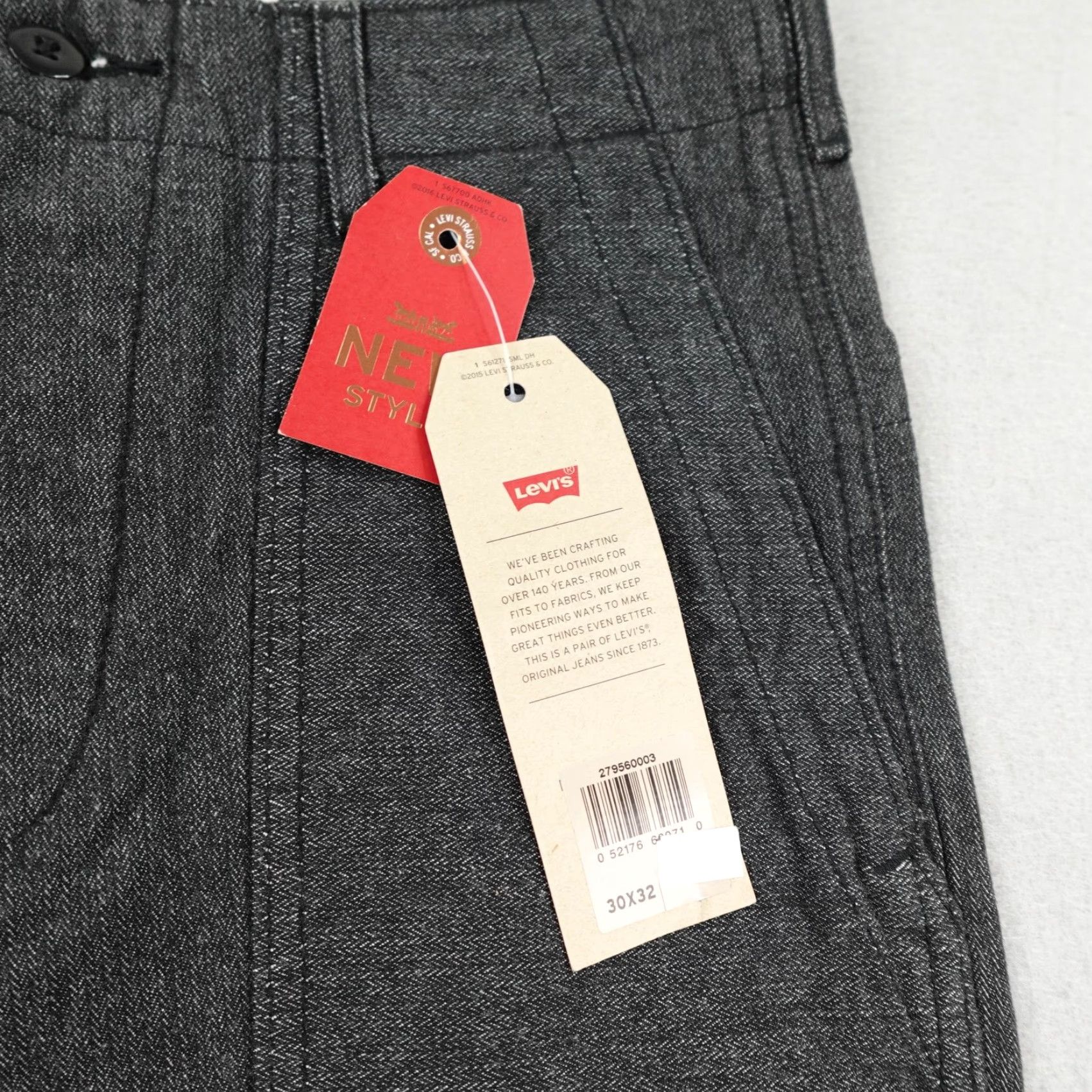 Levi's Levi's Pants Mens 30x32 Gray True Utility Herringbone Carpenter Button Fly Trousers NEW Mens Size US 30 / EU 46 - 4 Thumbnail