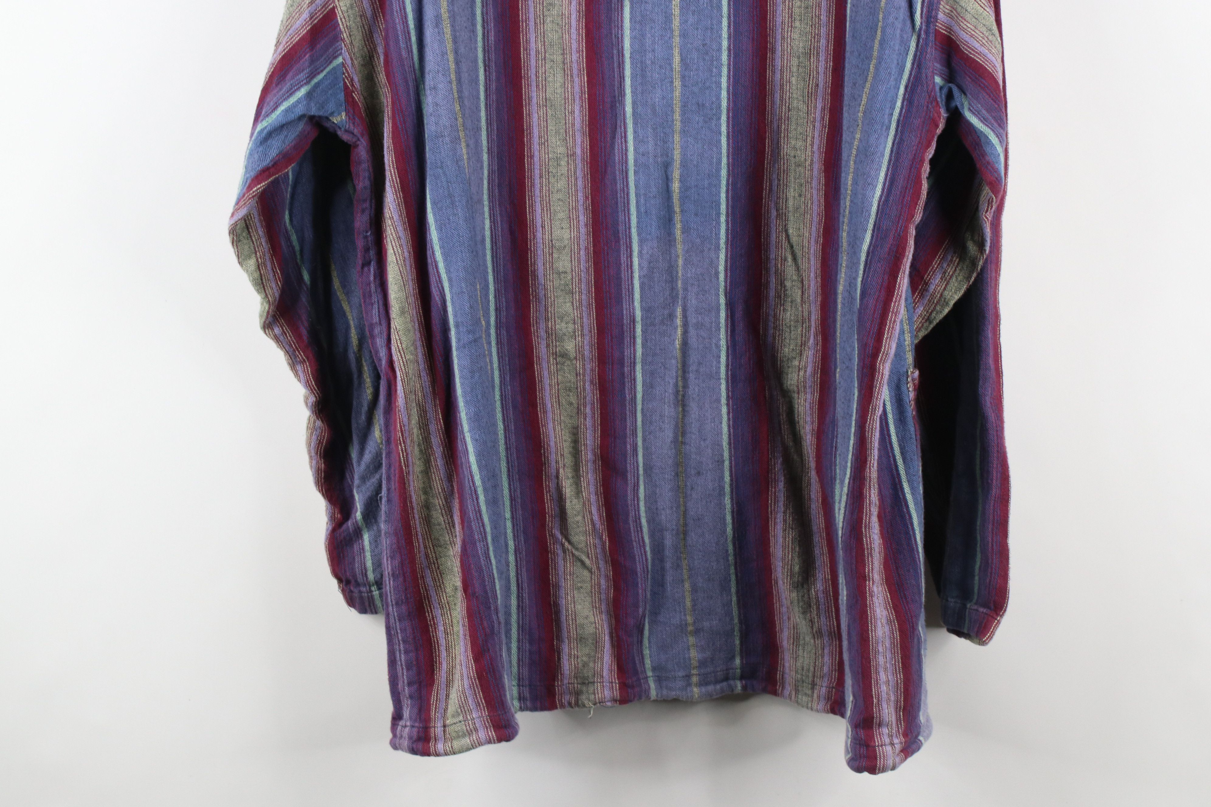 Vintage Vintage 90s Streetwear Rainbow Striped Block Knit Hoodie Size US L / EU 52-54 / 3 - 13 Thumbnail