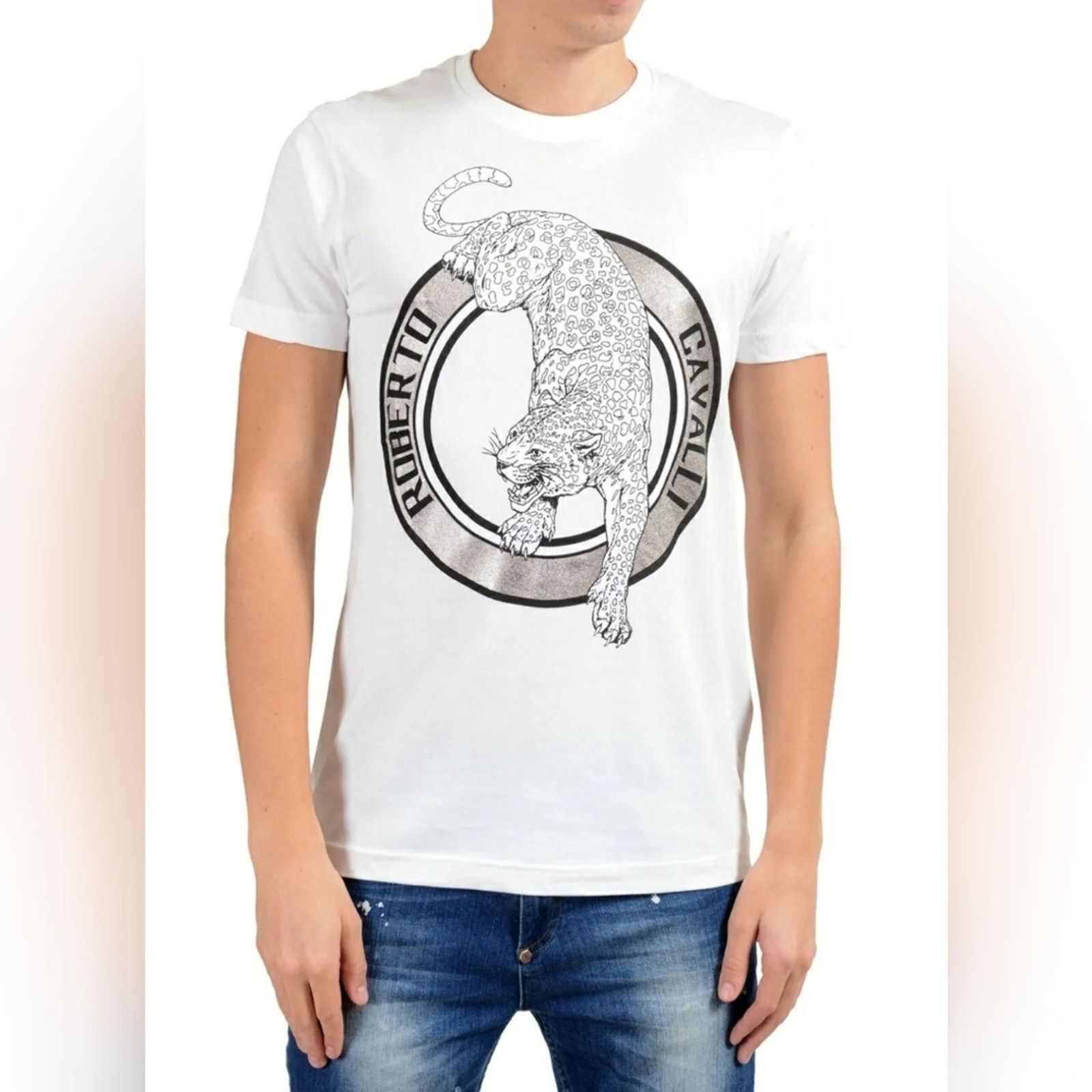Roberto Cavalli RARE! EUC Roberto Cavalli Leopard Graphic T-Shirt Men's XL Size US XL / EU 56 / 4 - 2 Thumbnail