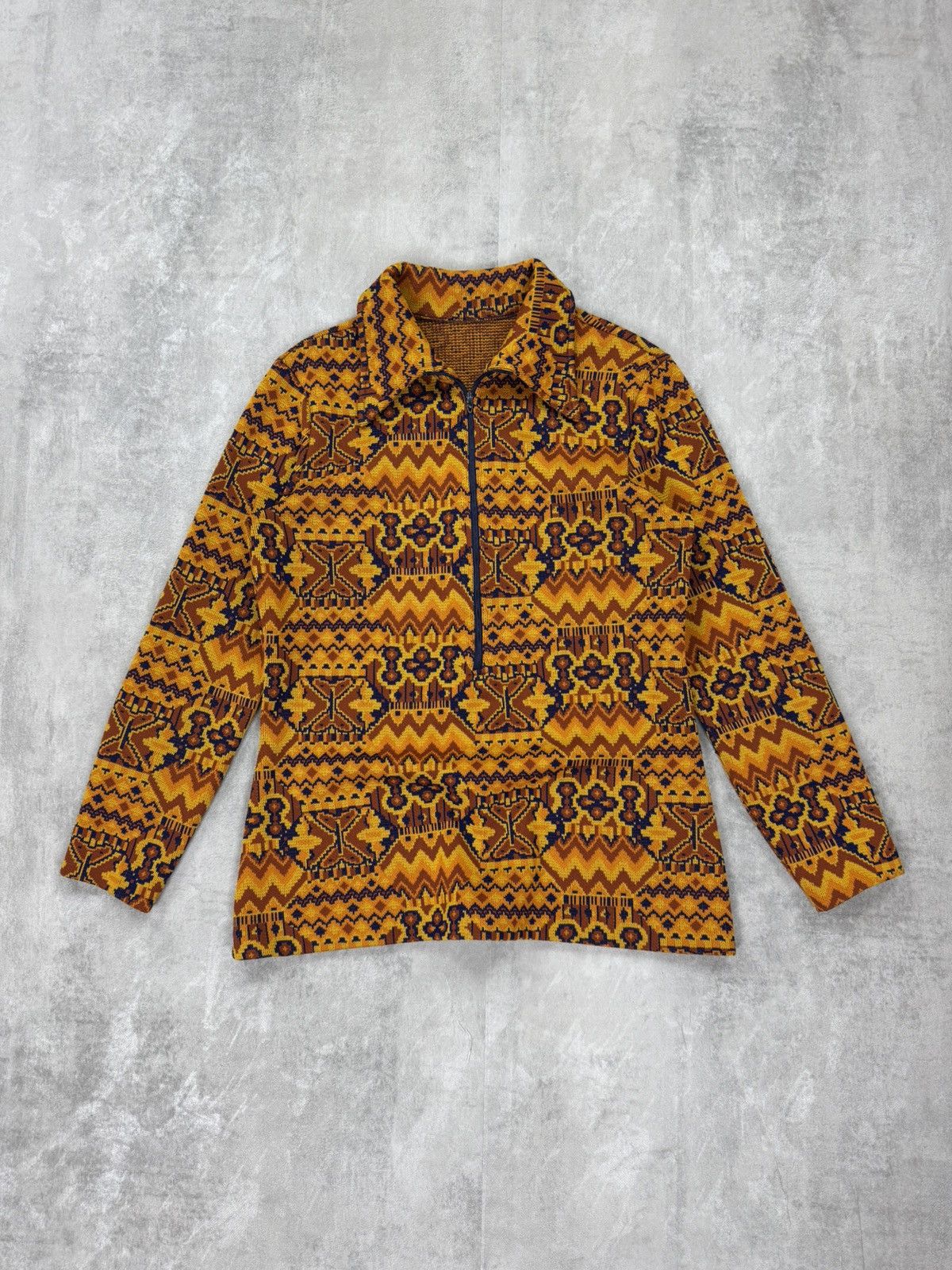 Designer × Vintage Vintage TAMI Womens Nylon Aztec Pattern Half Zip Pullover Size M / US 6-8 / IT 42-44 - 1 Thumbnail