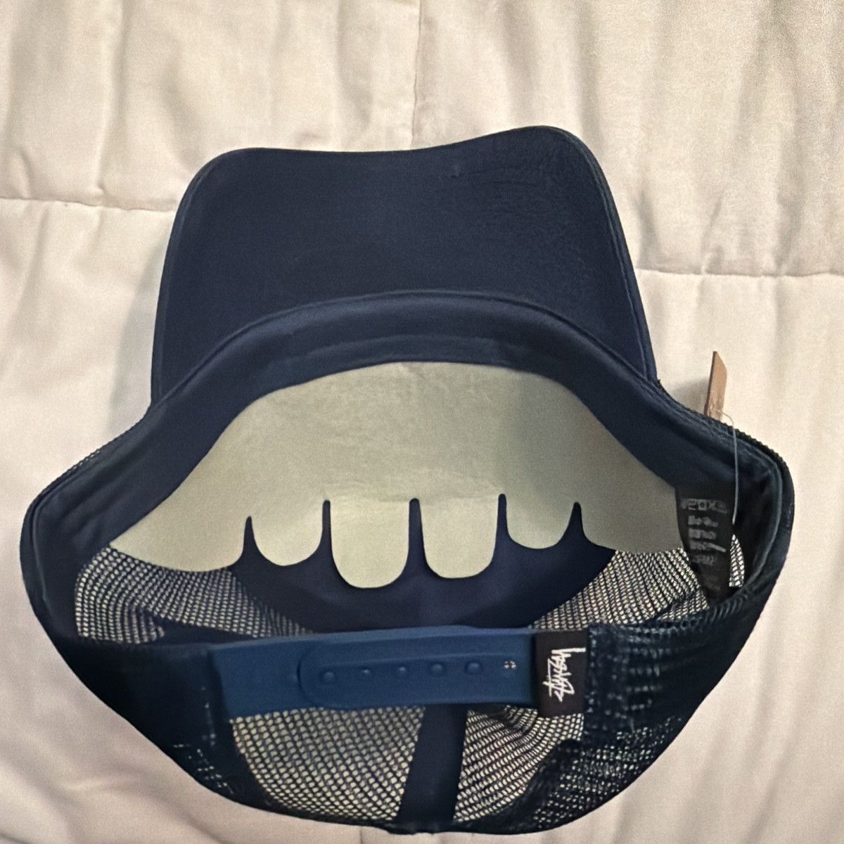 Stussy Stussy waxed canvas trucker hat dyed navy Size ONE SIZE - 5 Thumbnail