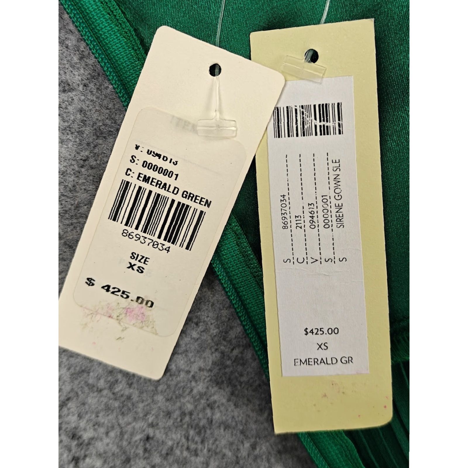 Vintage L'IDÉE Dress Womens XS Emerald Green Off Shoulder Pleated Maxi Gown BHLDN New Size XS / US 0-2 / IT 36-38 - 5 Thumbnail