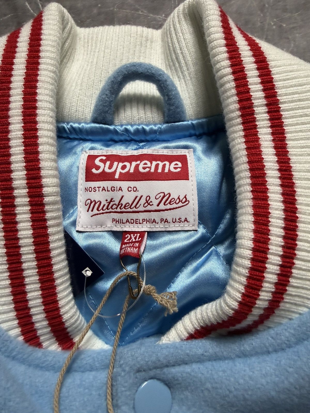 Mitchell & Ness × Supreme Supreme Atlanta Brave Mitchel & Ness Varsity Jacket Size US XXL / EU 58 / 5 - 9 Thumbnail