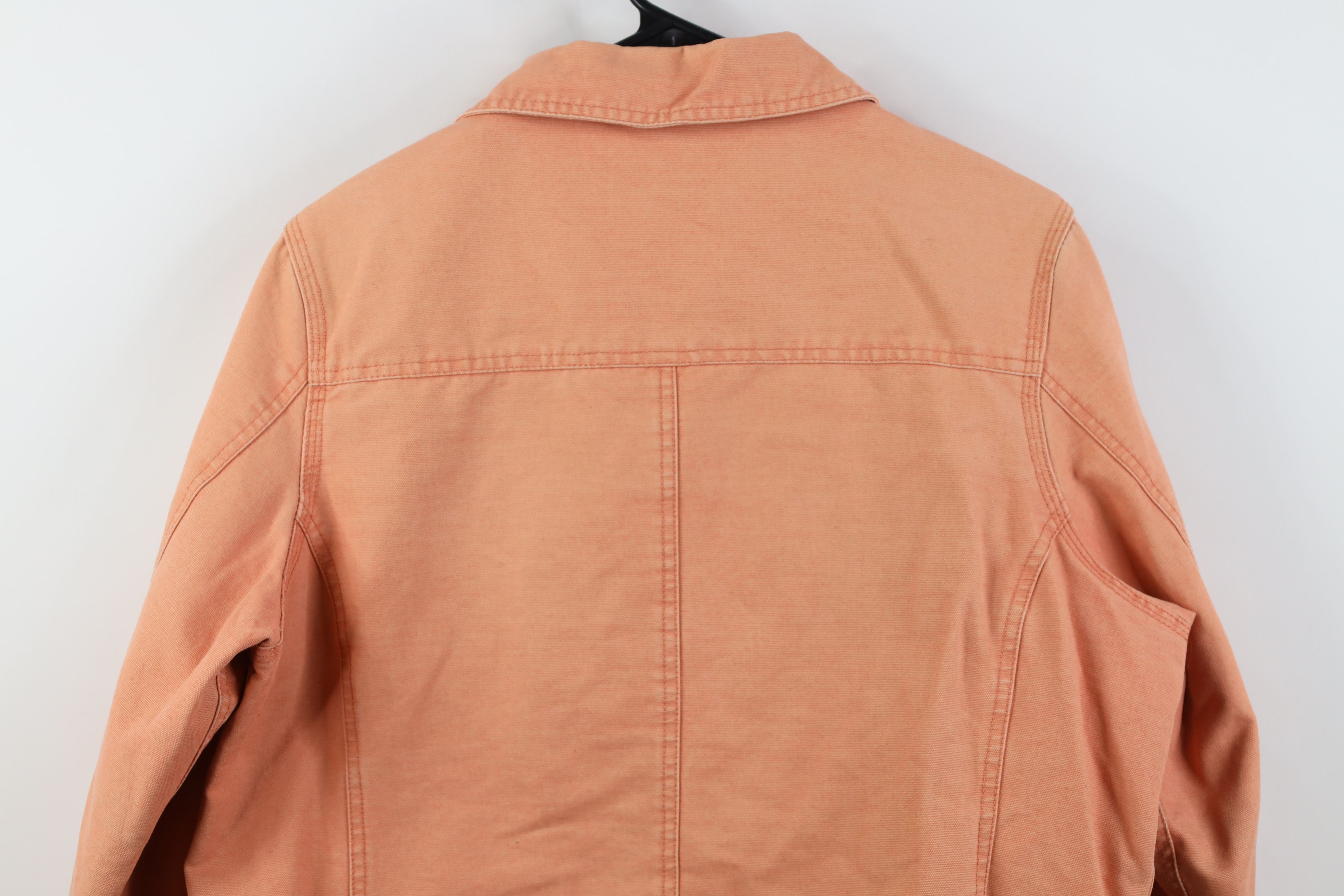 Vintage Vintage Y2K Streetwear Canvas Trucker Jacket Salmon Pink Size L / US 10 / IT 46 - 15 Thumbnail