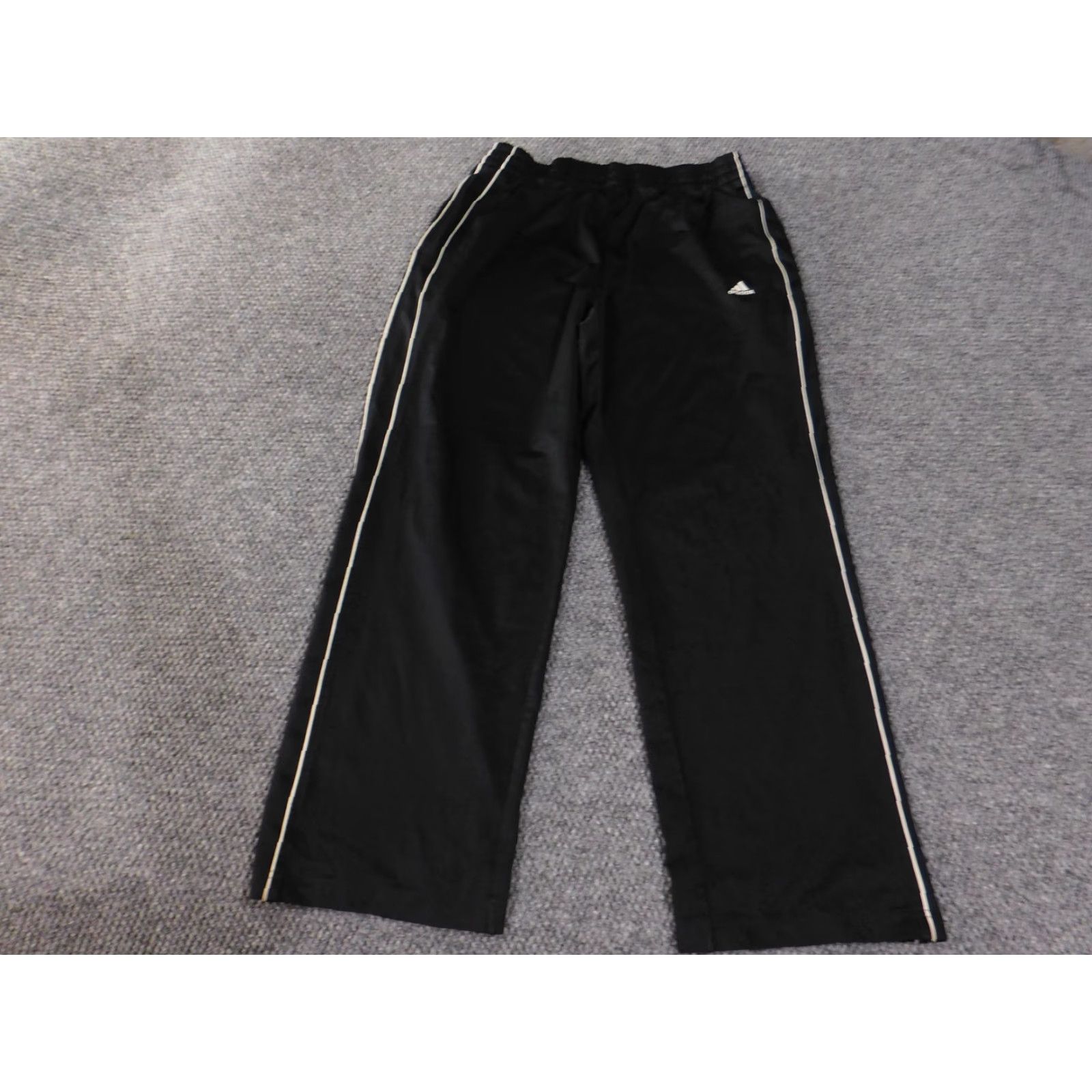 Adidas Adidas Pants Mens Large Black Athletic Track Windbreaker Piping White Stripe Sports Activewear 90s? Size US 33 - 2 Thumbnail