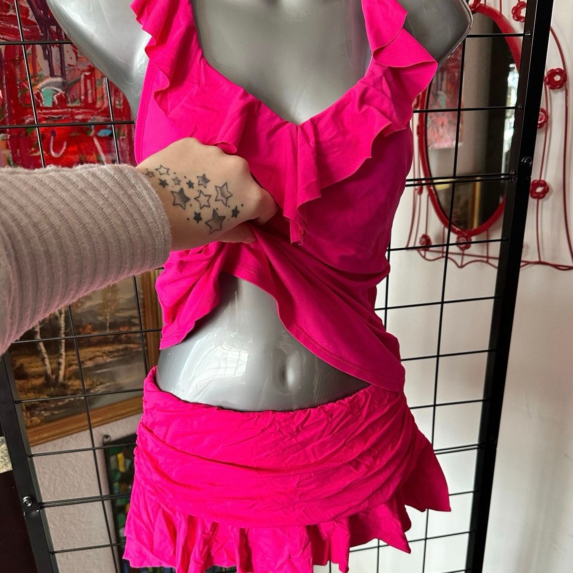 Chaps chaps hot pink halter tankini swim set Size ONE SIZE - 2 Thumbnail