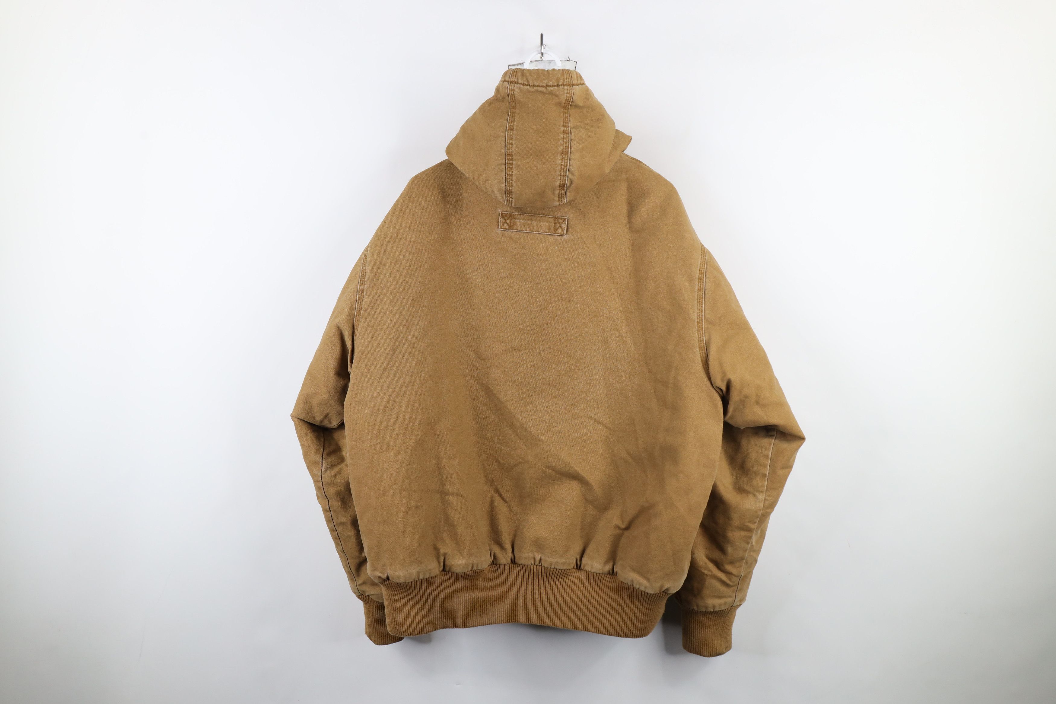 Vintage Vintage 90s Y2K Streetwear Canvas Hooded Jacket Brown Size US L / EU 52-54 / 3 - 14 Thumbnail