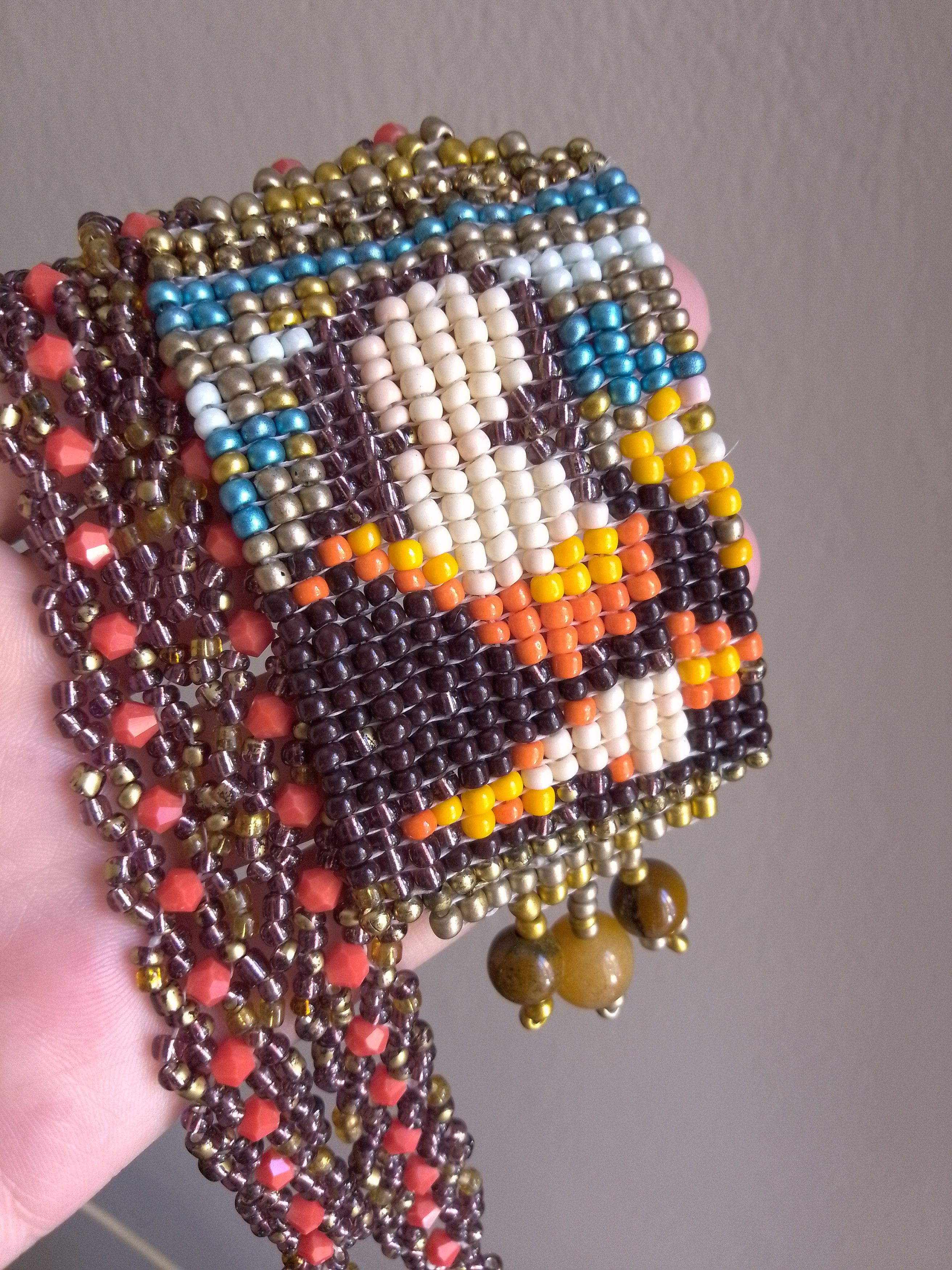 Handmade Long Boho Necklace Mona Lisa pendant natural gemstones Size ONE SIZE - 7 Thumbnail
