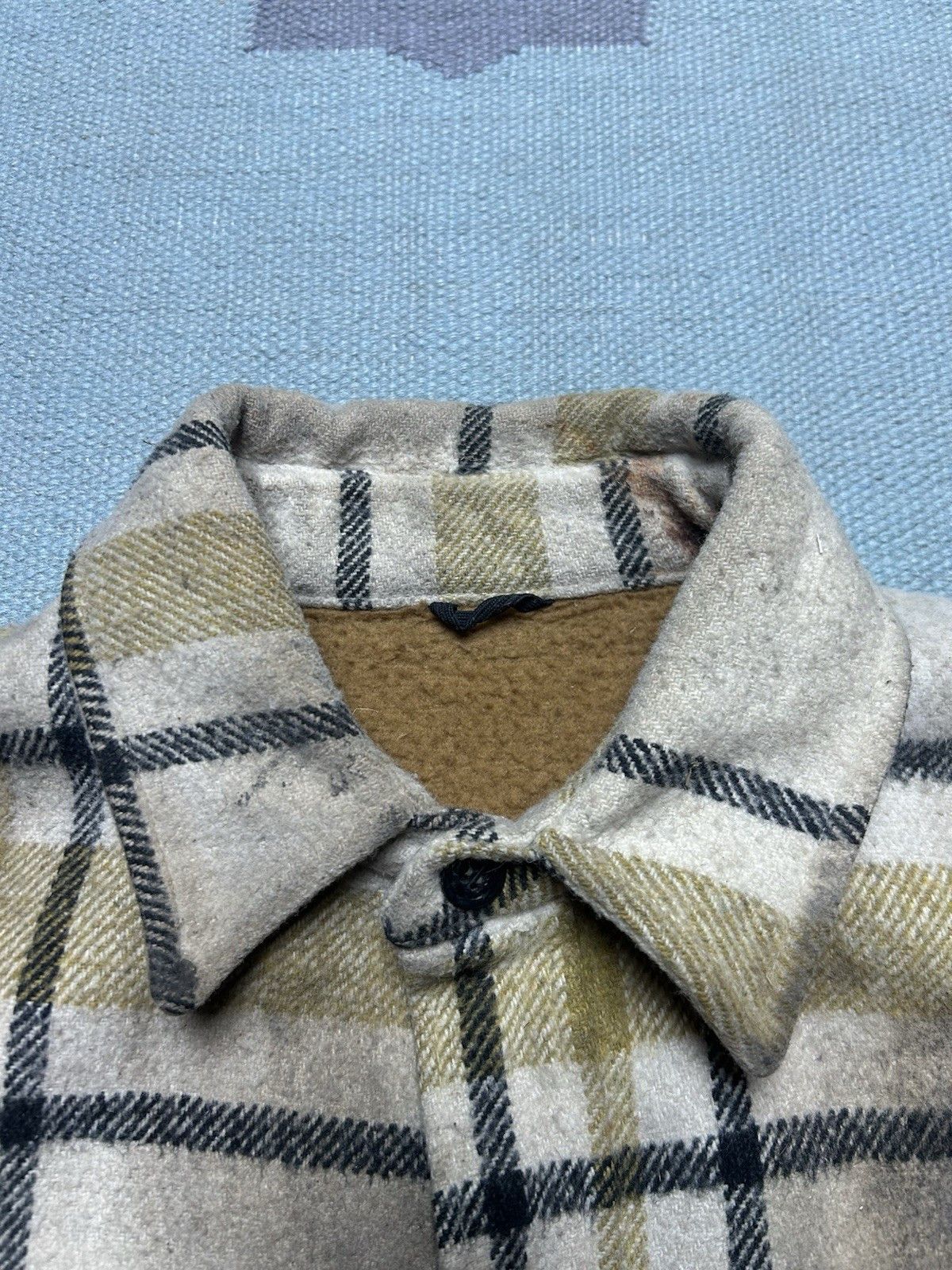Vintage 60s wool button shirt CPO anchor buttons distressed lined L Size US L / EU 52-54 / 3 - 9 Thumbnail