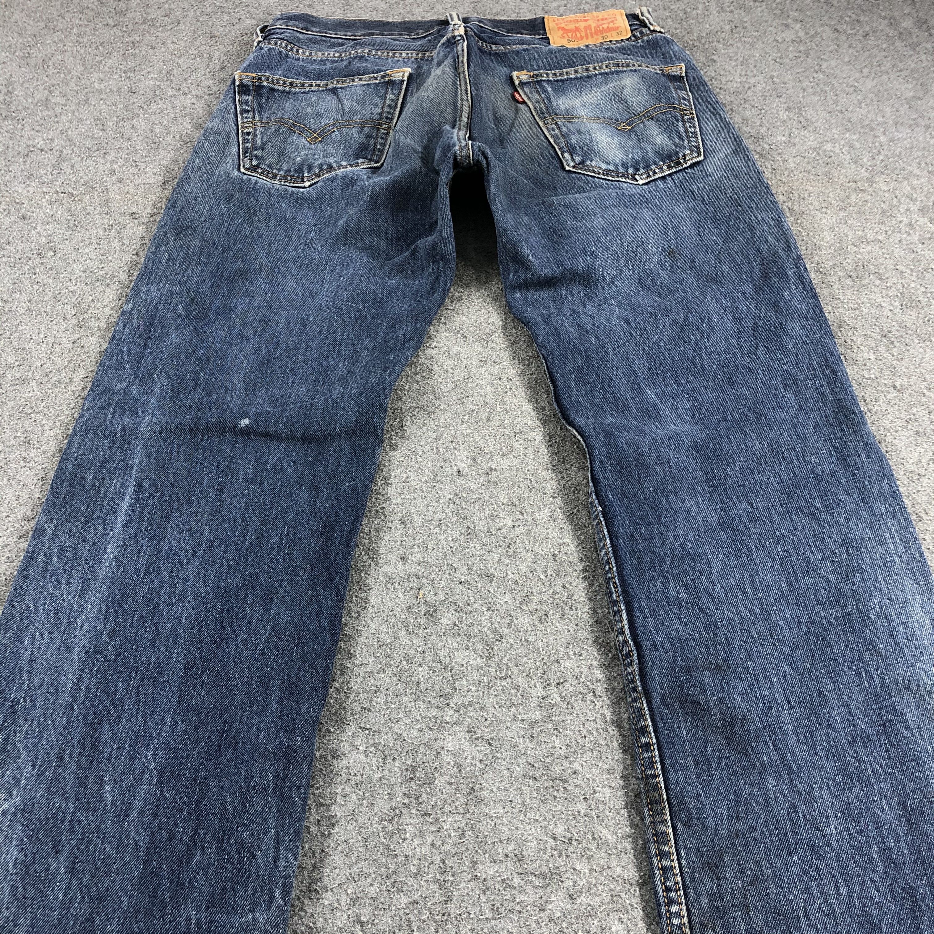 Levi's Faded Blue Vintage Levi's 505 Jeans Distress Denim KJ549 Size US 30 / EU 46 - 4 Thumbnail