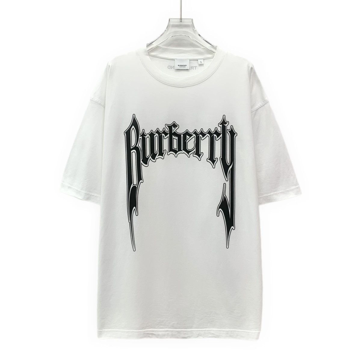 Burberry Burberry White Logo Letter Print Cotton Short Sleeve T-Shirt Size US XL / EU 56 / 4 - 1 Thumbnail