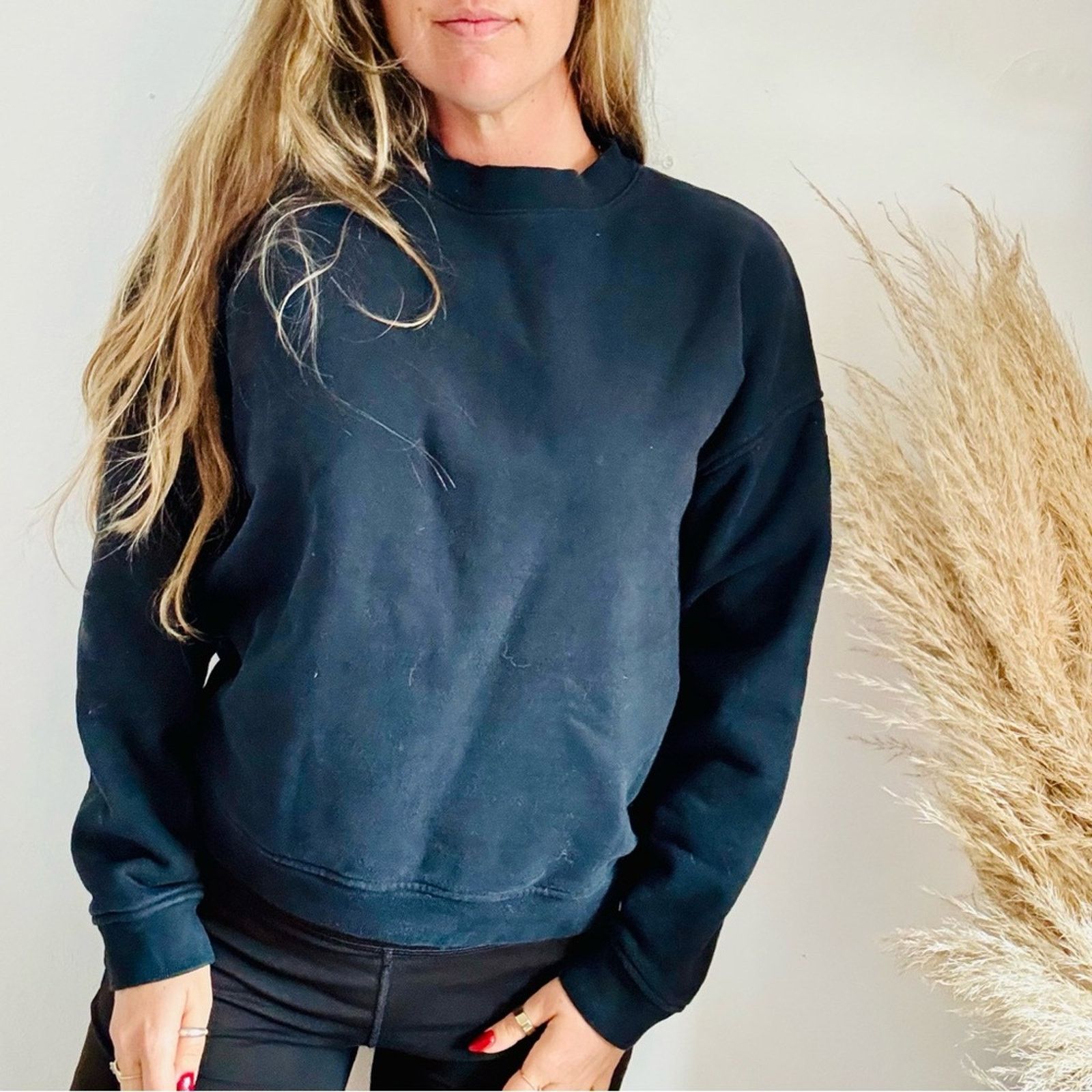 Alo Yoga ALO YOGA Black Chill Crew Neck Pullover $128 Sweatshirt Top Size S / US 4 / IT 40 - 10 Thumbnail