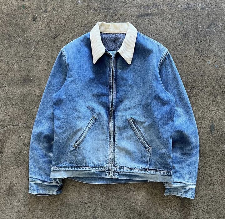 Vintage 1980s Fieldmaster Distressed Faded Denim Work Jacket | Grailed