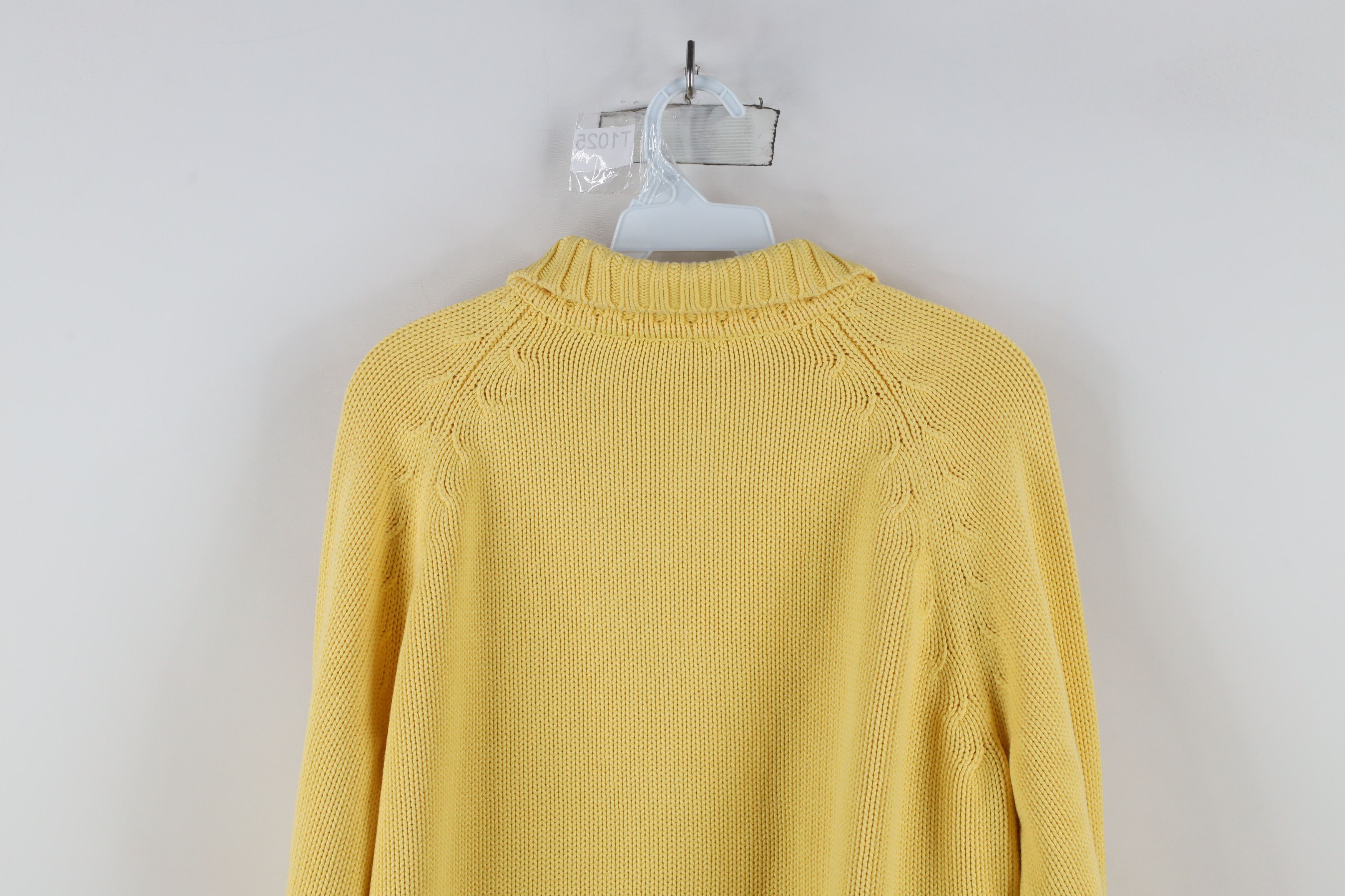 Lands' End × Vintage Vintage 90s Lands End Knit Cardigan Sweater Yellow Japan Size XL / US 12-14 / IT 48-50 - 12 Thumbnail