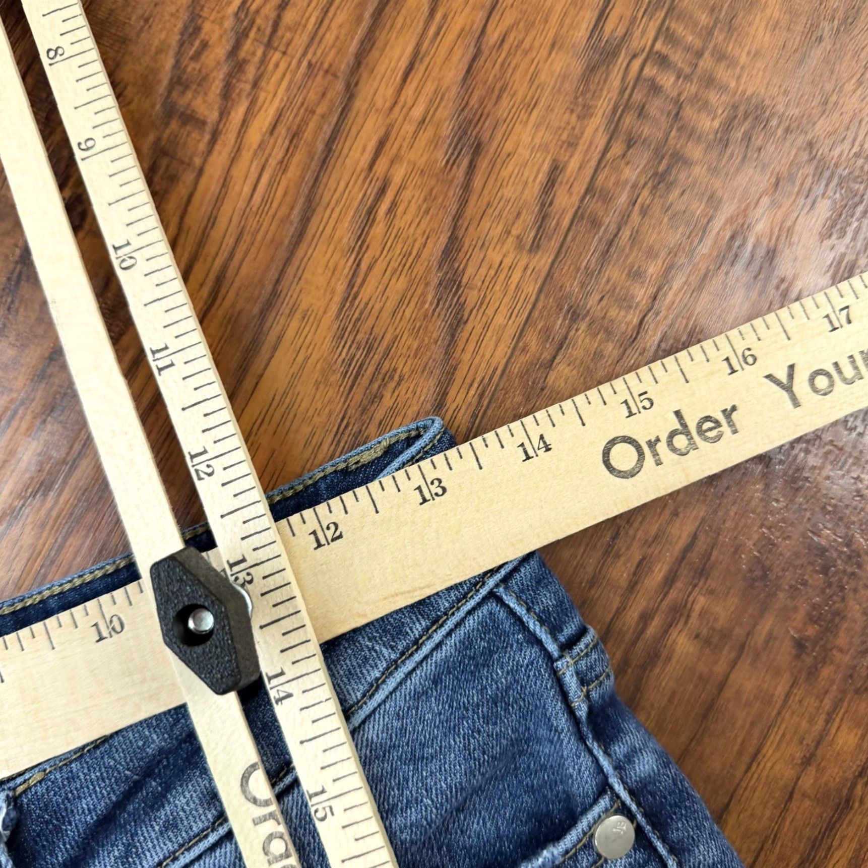 Denime Judy Blue Jeans Womens 27 Relaxed Mid Rise Distressed Stretch Denim 26x26 Blue Denim Straight Jeans Womens Size 26" / US 2 / IT 38 - 5 Thumbnail
