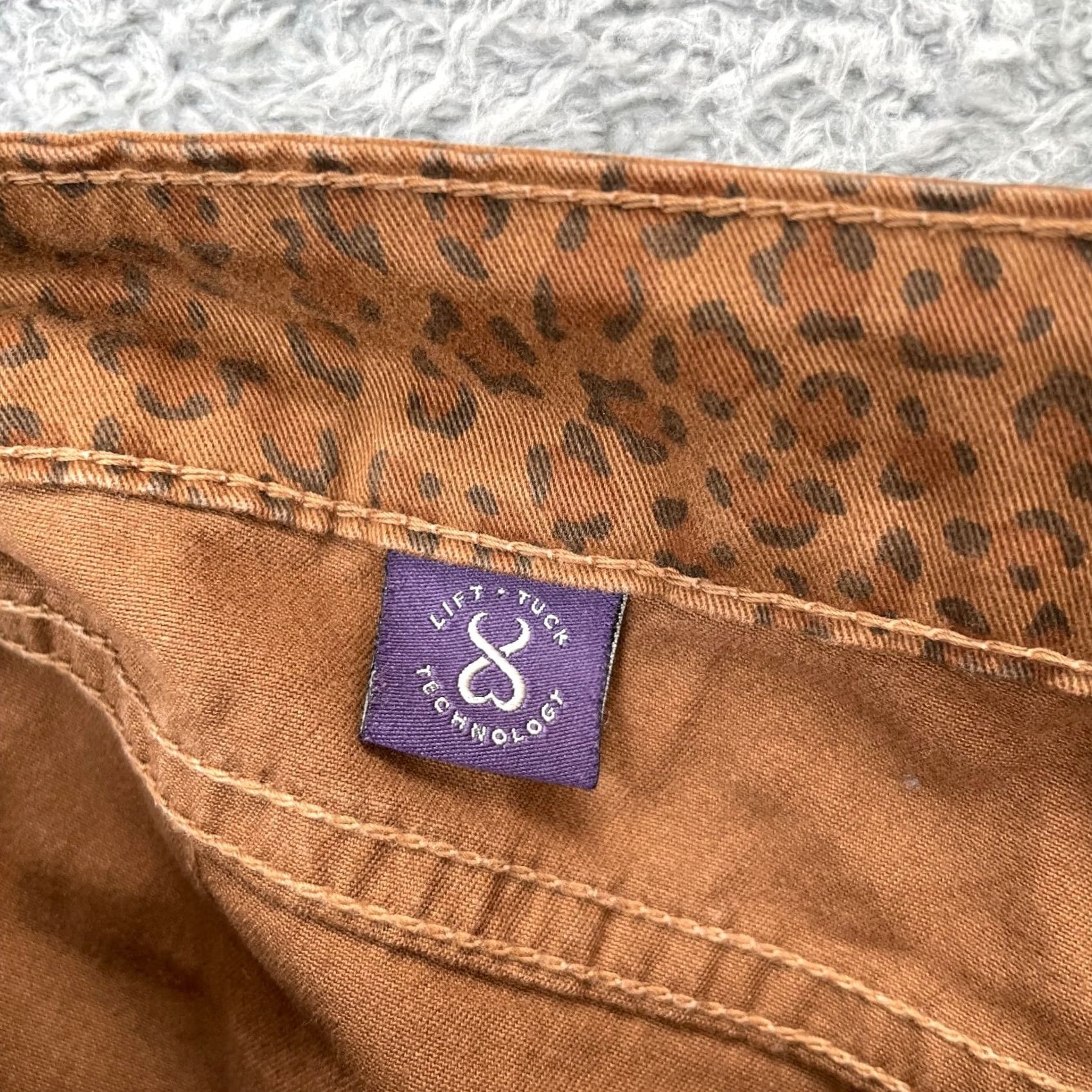 NYDJ NYDJ Womens 6P Brown Ankle Straight Leg Leopard Print Denim Cotton Stretch Jeans Size 24" / US 00 / IT 34 - 5 Thumbnail