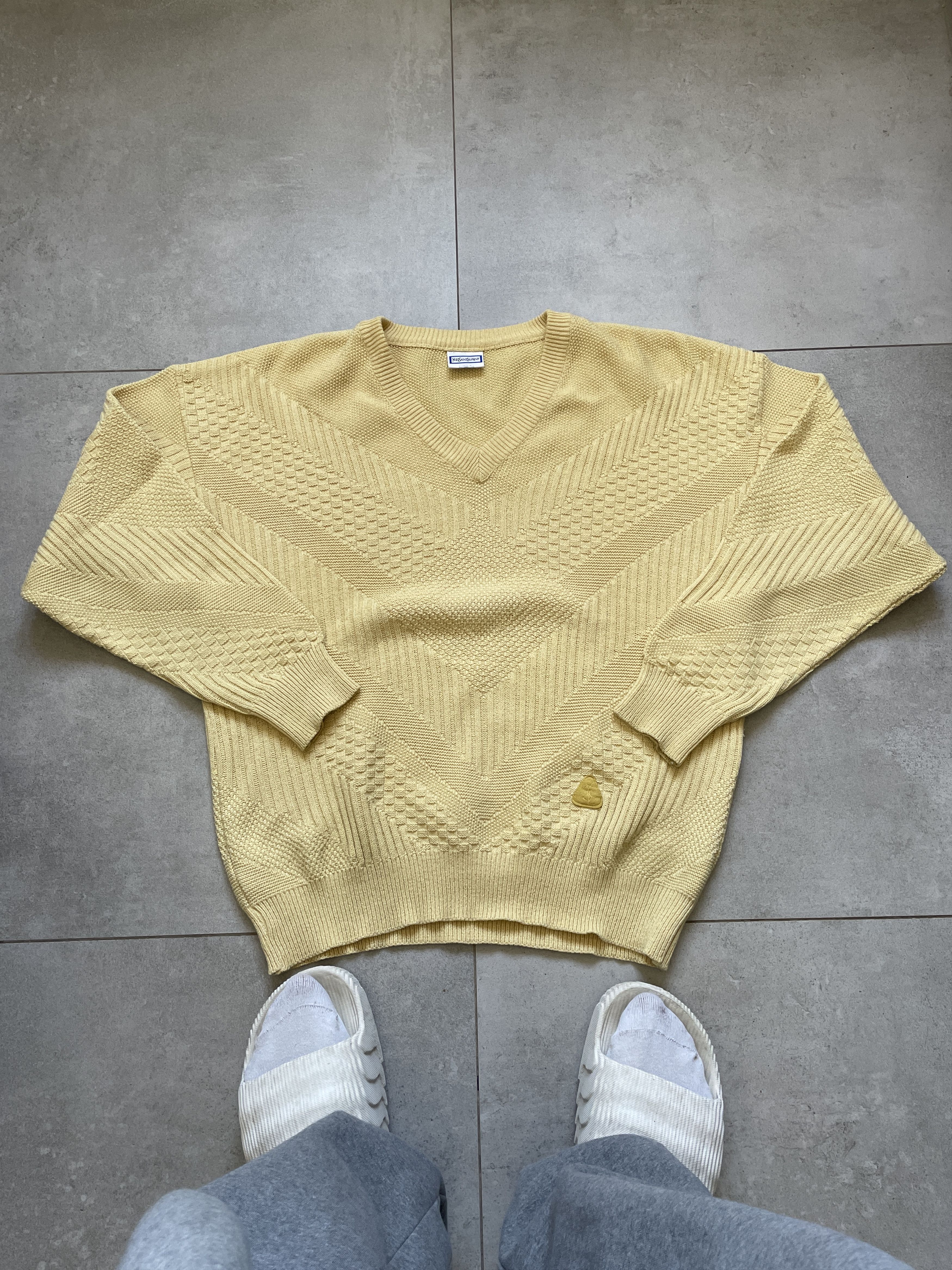 トップス retro Yves Saint Laurent cardigan yellow Yves Saint Laurent Vintage YSL Yellow Cardigan | Grailed