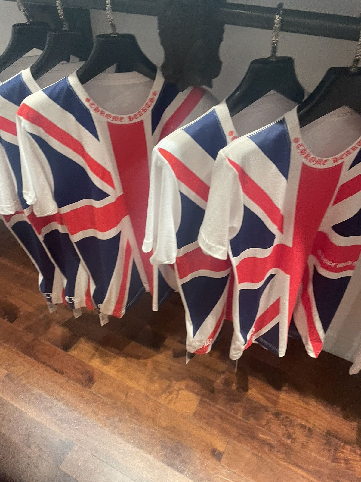 image of Chrome Hearts Limited Edition Union Jack Uk Flag Shirt S in White, Men's (Size Small)