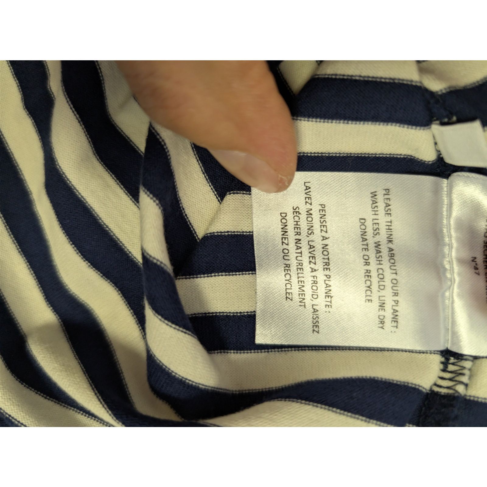 Officine Generale o1rshd1 Short Sleeve Tee T-Shirt Stripe in Navy/White Size US XL / EU 56 / 4 - 19 Thumbnail