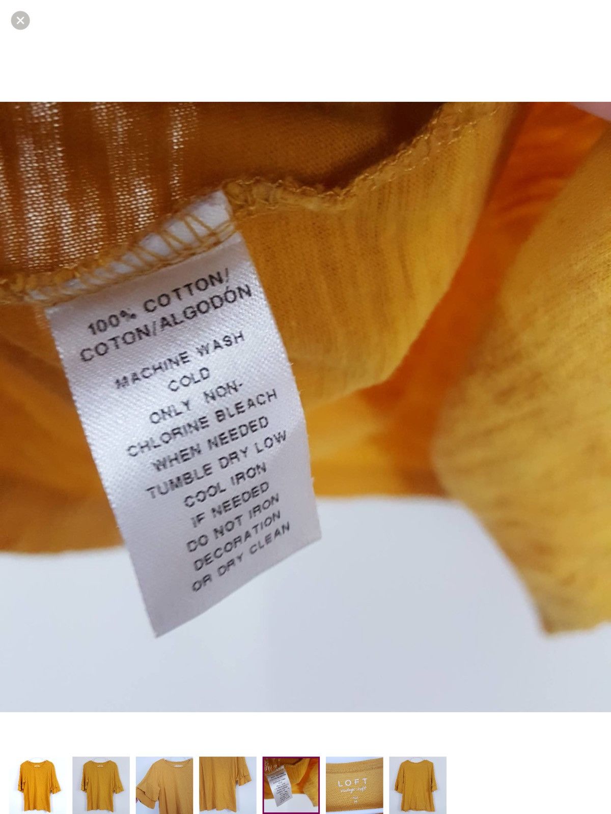 Loft LOFT Vintage Soft Yellow Flutter Ruffle Size Medium Top Size M / US 6-8 / IT 42-44 - 6 Thumbnail