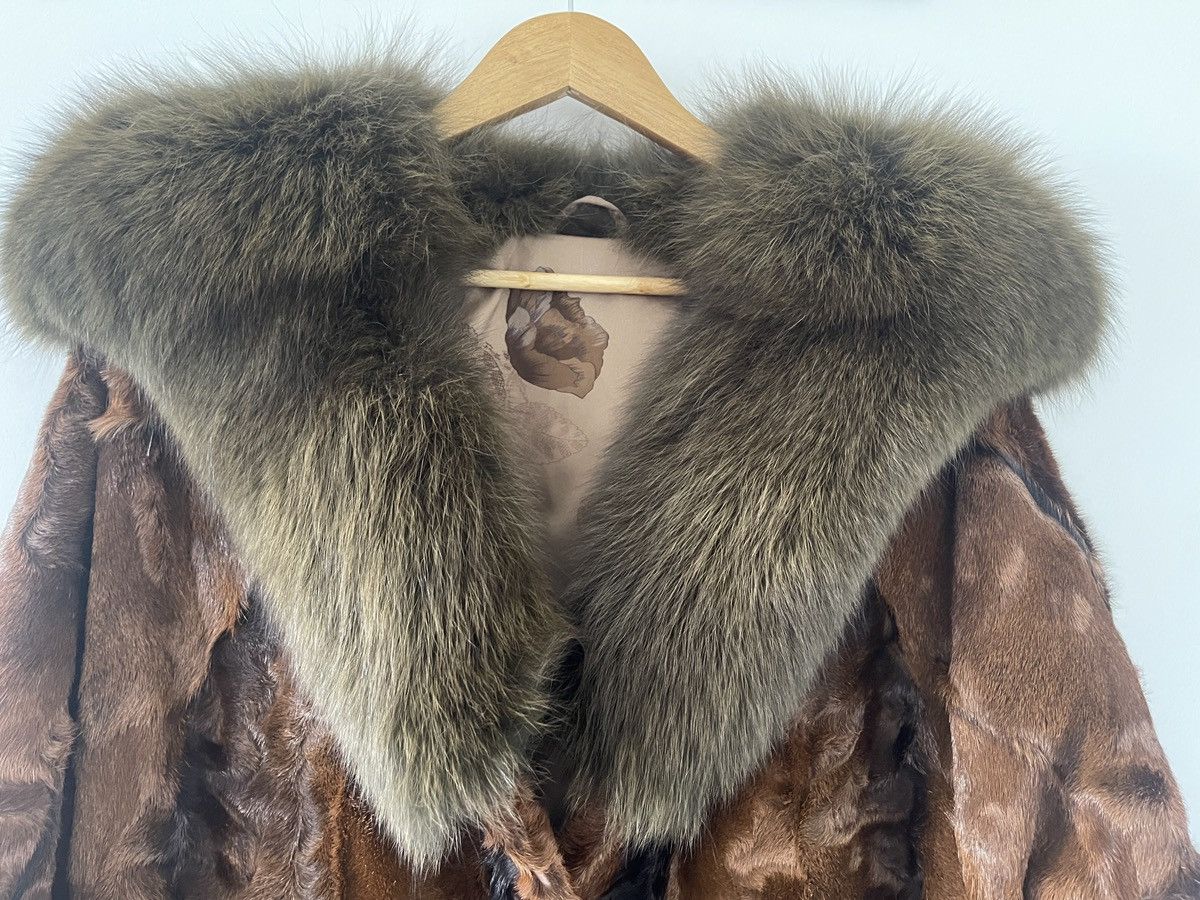 Vintage Vintage Cow Hide and Fox Fur Coat in Brown and Green Size M / US 6-8 / IT 42-44 - 4 Thumbnail