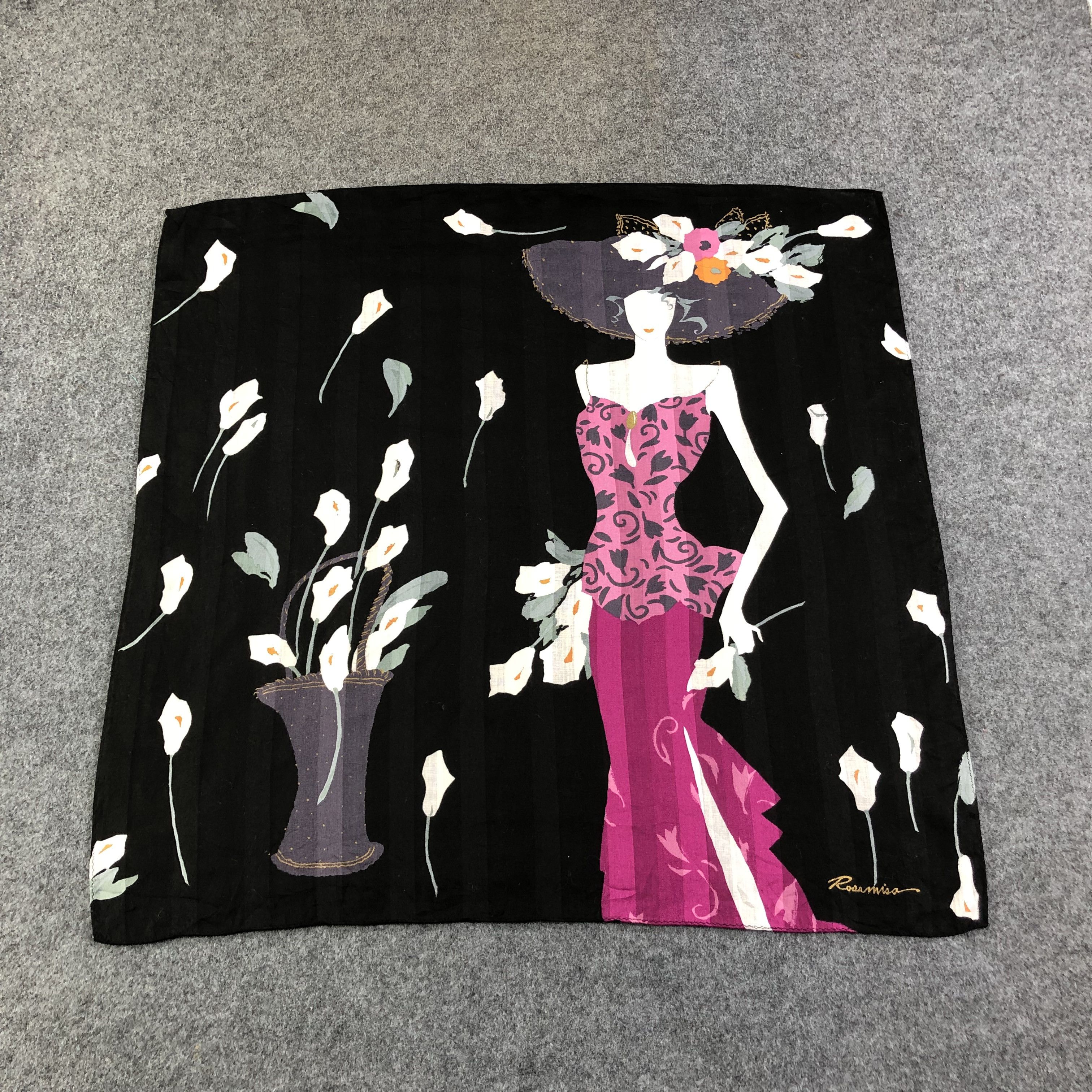 Vintage Rosamisa Diva Luxury Handkerchief Neckerchief Bandana H2226 Size ONE SIZE - 1 Thumbnail