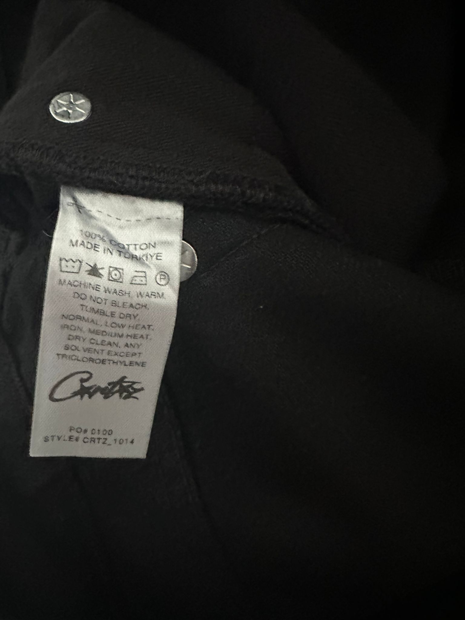 Corteiz C-Star Stitch-Down Jeans Triple Black Size M