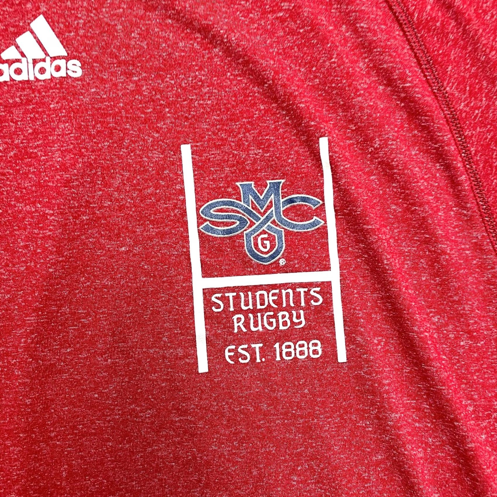 Adidas Adidas Rugby Shirt Mens 2XL Red Short Sleeve Saint Mary's Student Logo Climalite Size US XXL / EU 58 / 5 - 3 Thumbnail