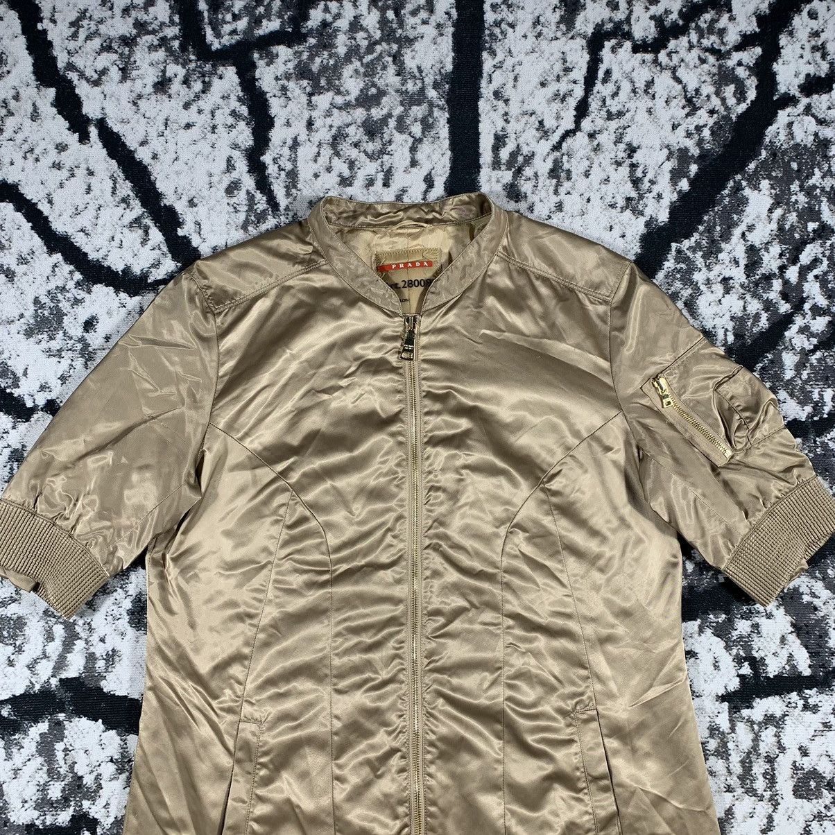 Prada 🔥RARE🔥Prada Gold Nylon Zip Jacket Coat Womens Vintage Size M / US 6-8 / IT 42-44 - 3 Thumbnail