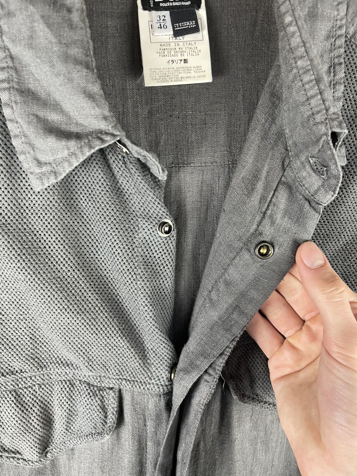 Dolce & Gabbana Dolce & Gabbana D&G Archives 00s Linen Shirt Gray Military Size US S / EU 44-46 / 1 - 10 Thumbnail