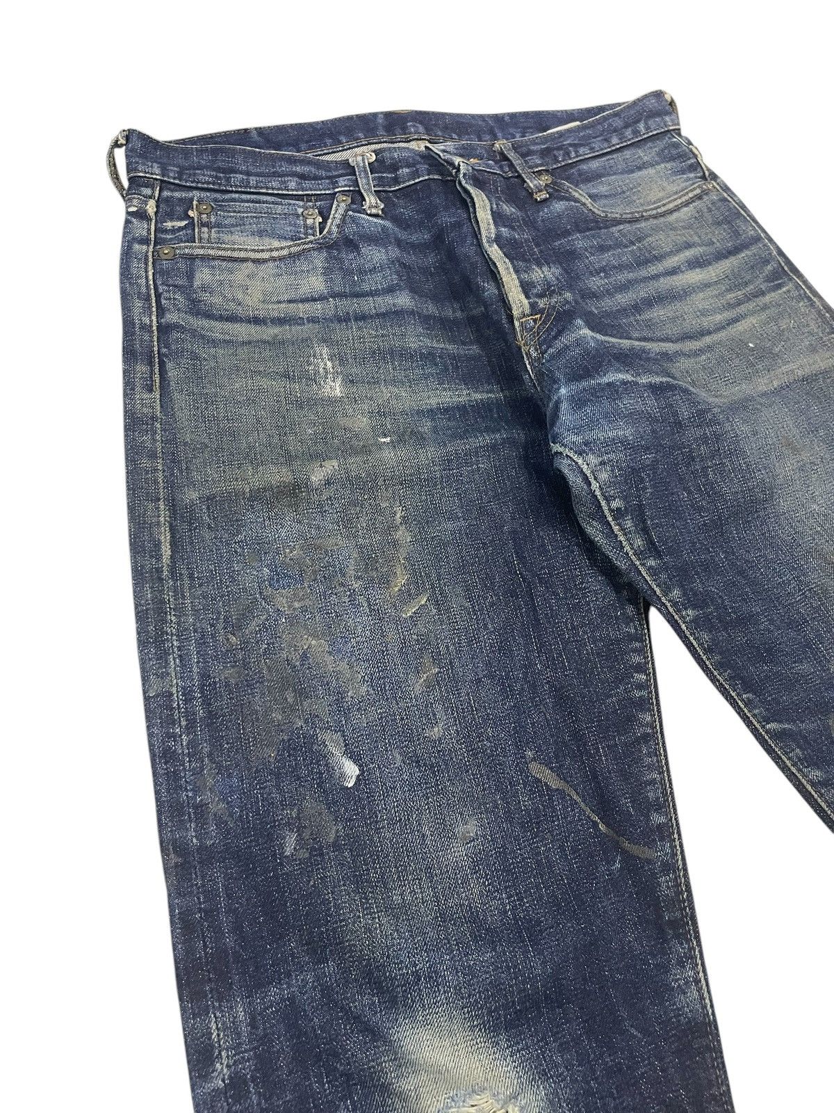 Blue Blue Japan × Japan Blue Distressed Japan Blue Jeans Selvedges Jeans Size US 32 / EU 48 - 4 Thumbnail