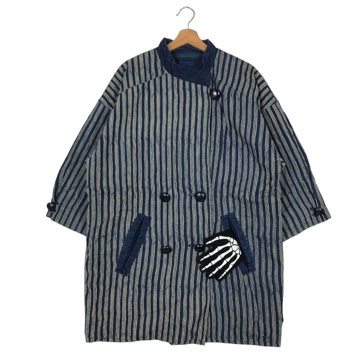 Blue Blue Japan 🔥Asymmetrical Button Hikory Chore Jacket Sasakura Gensho Size US L / EU 52-54 / 3 - 2 Thumbnail